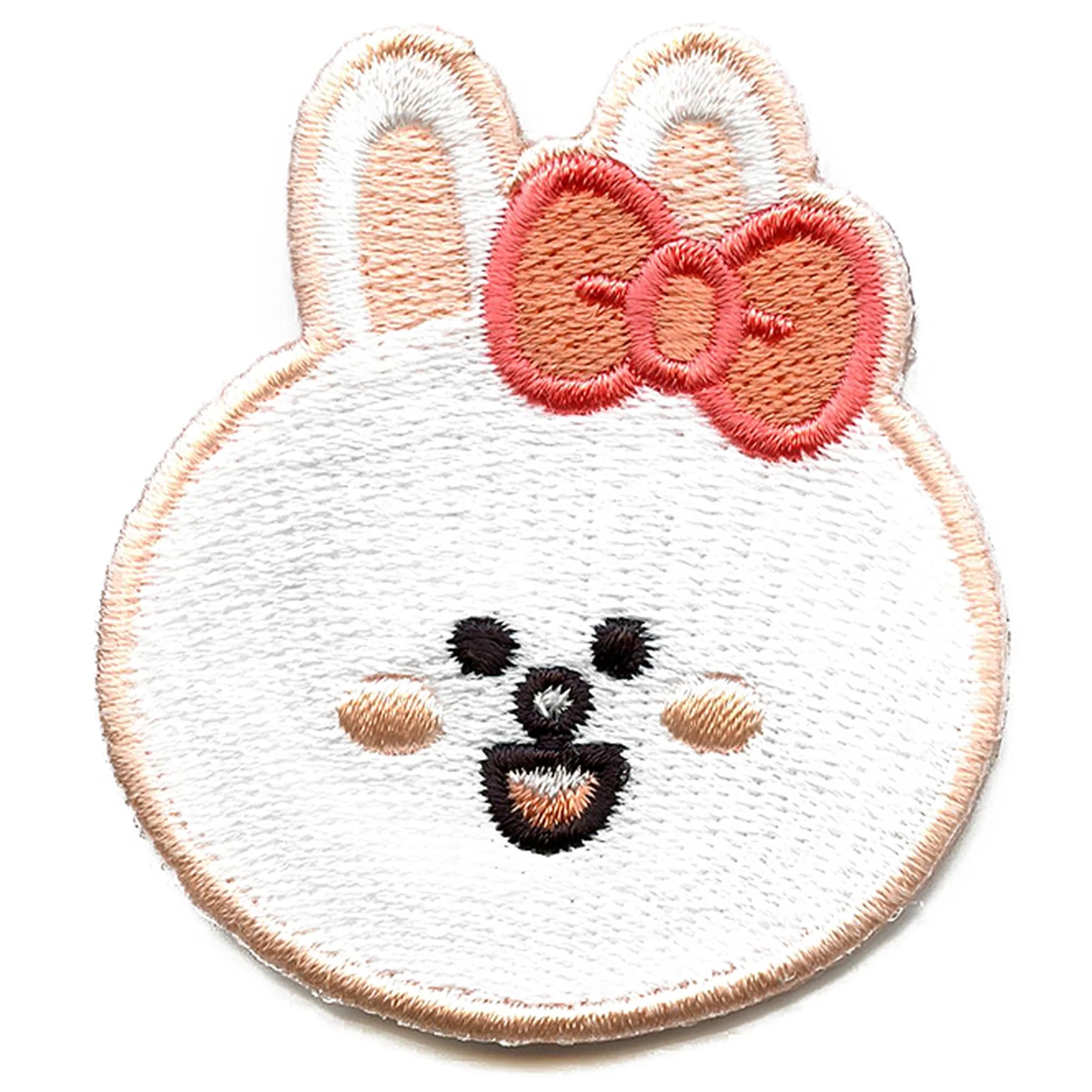 Line Friends Bunny Cony Iron On Patch - Cute Embroidered Applique for DIY Crafts, Backpacks, Jeans & Jackets - Perfect for Customizing Bags, Hats & Clothing Accessories