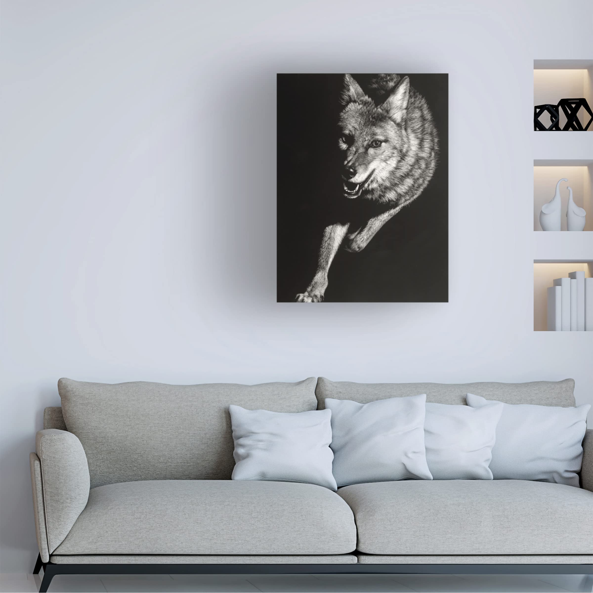 Wild Scratchboard V Canvas Art by Julie T Chapman - Handmade Wildlife Painting for Home & Office Decor | Perfect for Living Room, Bedroom, or Office Wall Art
