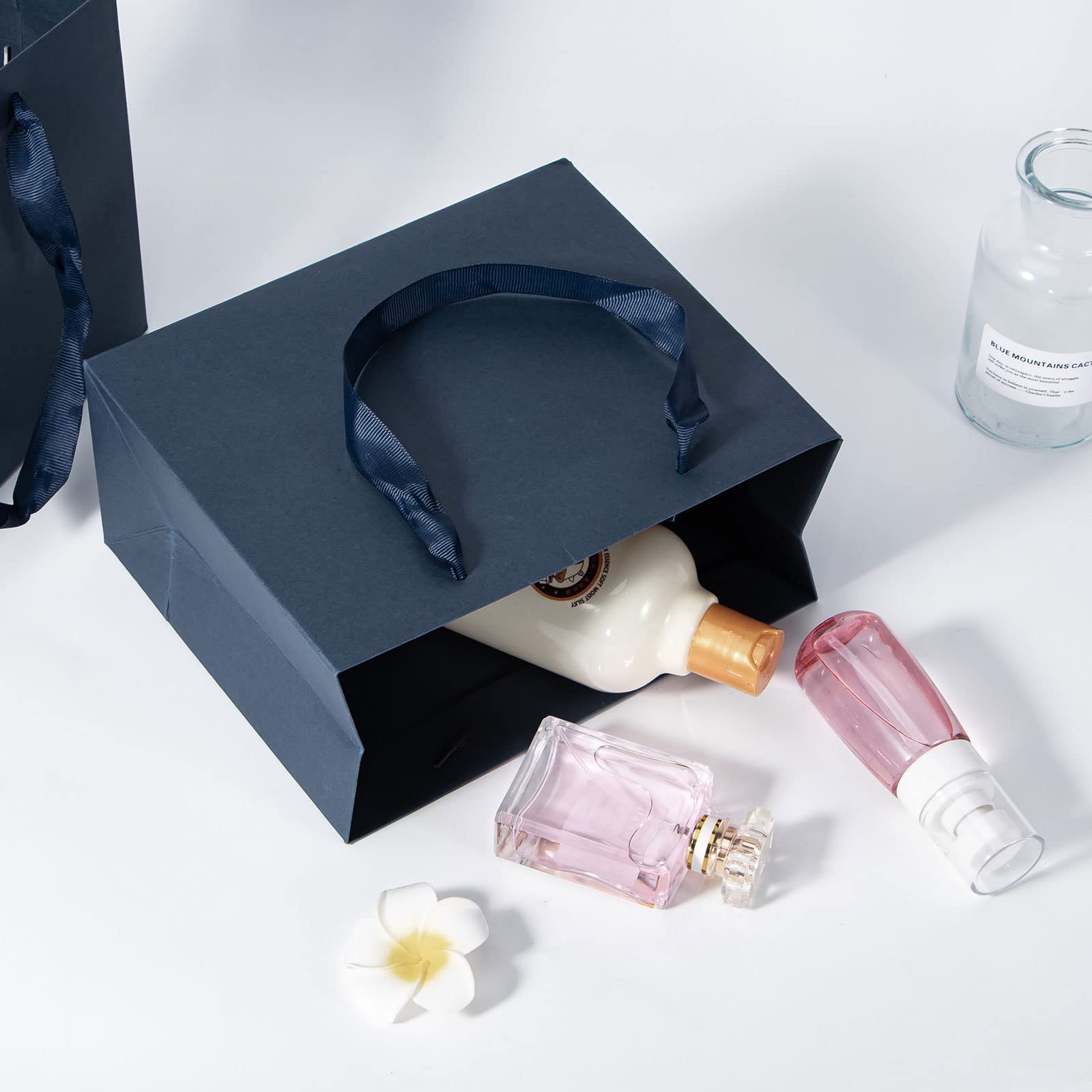 Premium Navy Blue Gift Bags 25-Pack - 8.7