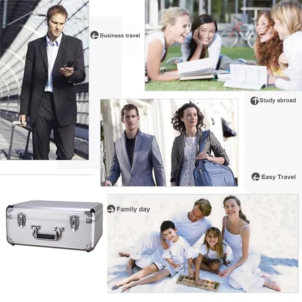 Premium Aluminum Briefcase with Lock - Durable Protective Case for Laptops, Tools & Valuables | Ideal for Business Travel, Office & Secure Storage