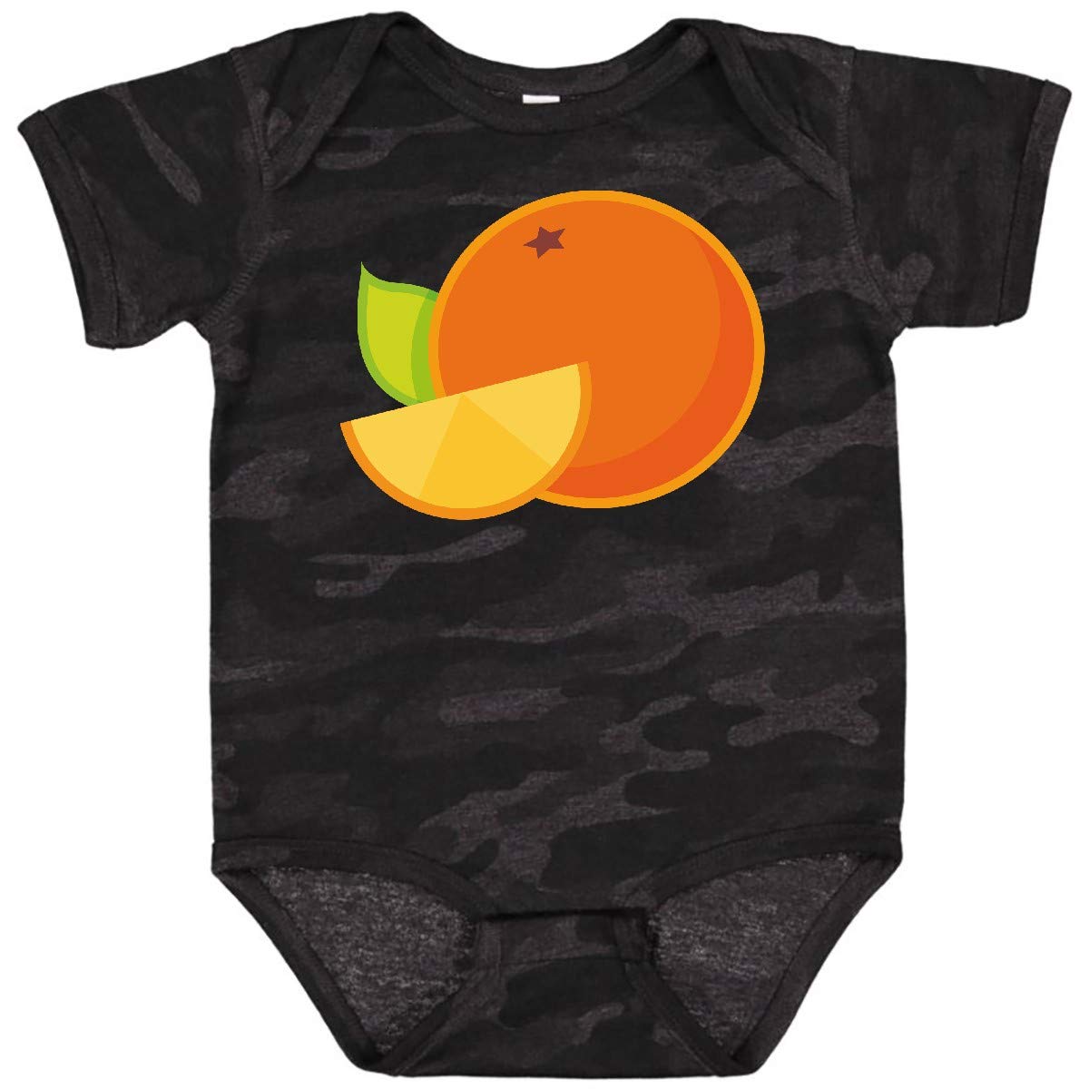 Inktastic Orange Fruit Baby Bodysuit - Soft Cotton Onesie for Newborns & Infants - Cute Fruit Print Outfit for Baby Shower, Photoshoot & Everyday Wear