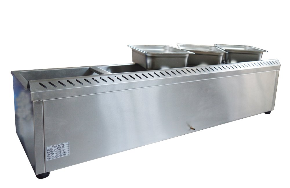 Commercial Propane Food Warmer - 5 Pan Buffet Bain Marie Soup Heater with 110V Steam for Catering, Restaurants & Outdoor Events - Perfect for Buffets, Canteens & Large Gatherings