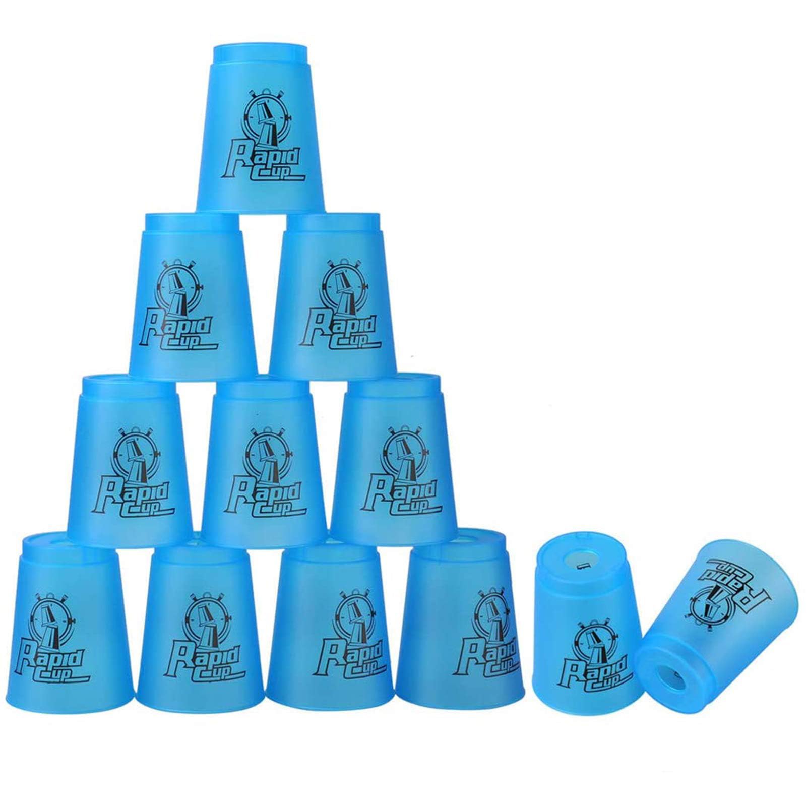 SEISSO Stacking Cups Set - 12 Pack Blue Classic Stacking Game for Kids, Boys & Girls | Fun Training Toy with Carry Bag | Perfect for Playtime, Parties & Motor Skill Development