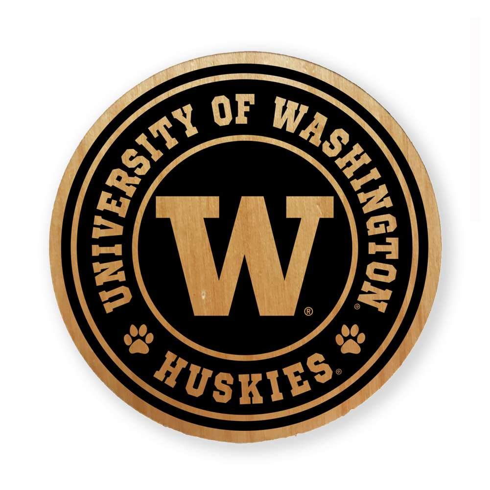 NCAA Alderwood Round Coasters Set of 4 - Premium Wood Drink Coasters for Beer, Wine & Coffee - Perfect for Game Day, Home Bar & Office Decor