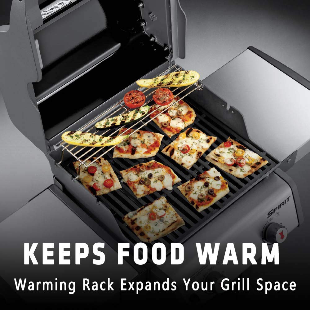 Uniflasy 7637 17.5 Inch Stainless Steel Grill Cooking Grates & Griddle with Warming Rack - Compatible with Weber Spirit 200 Series (E210, E220, S210, S220) - Perfect for Backyard BBQs, Camping & Outdoor Cooking