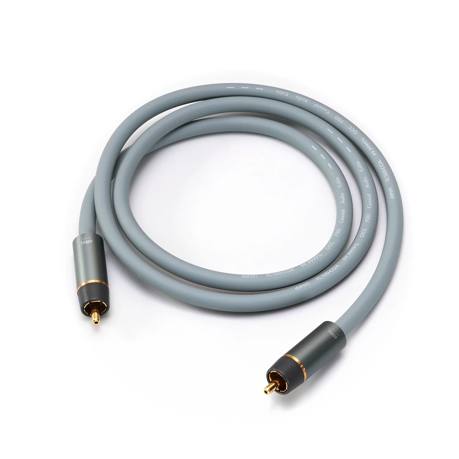 Premium DD ddHiFi RC100C RCA Plug OCC Copper Coaxial Audio Cable - High-Quality Sound for Home Theater, Stereo Systems & Audiophile Setups