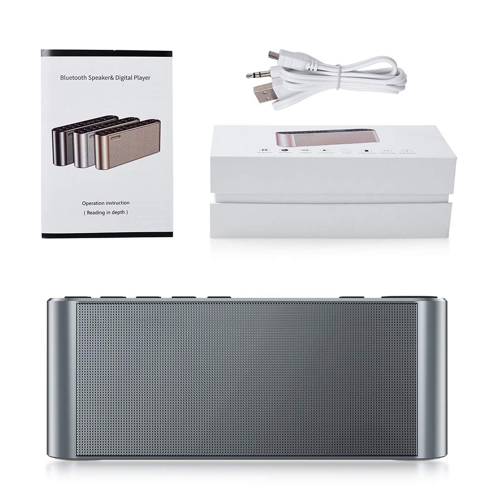 BAOSHIDAER Wireless Bluetooth Speaker with Dual Drivers, HD Sound & Enhanced Bass - Portable Speaker with FM Radio, MP3 Player, Built-in Mic for Outdoor, Travel & Home Use