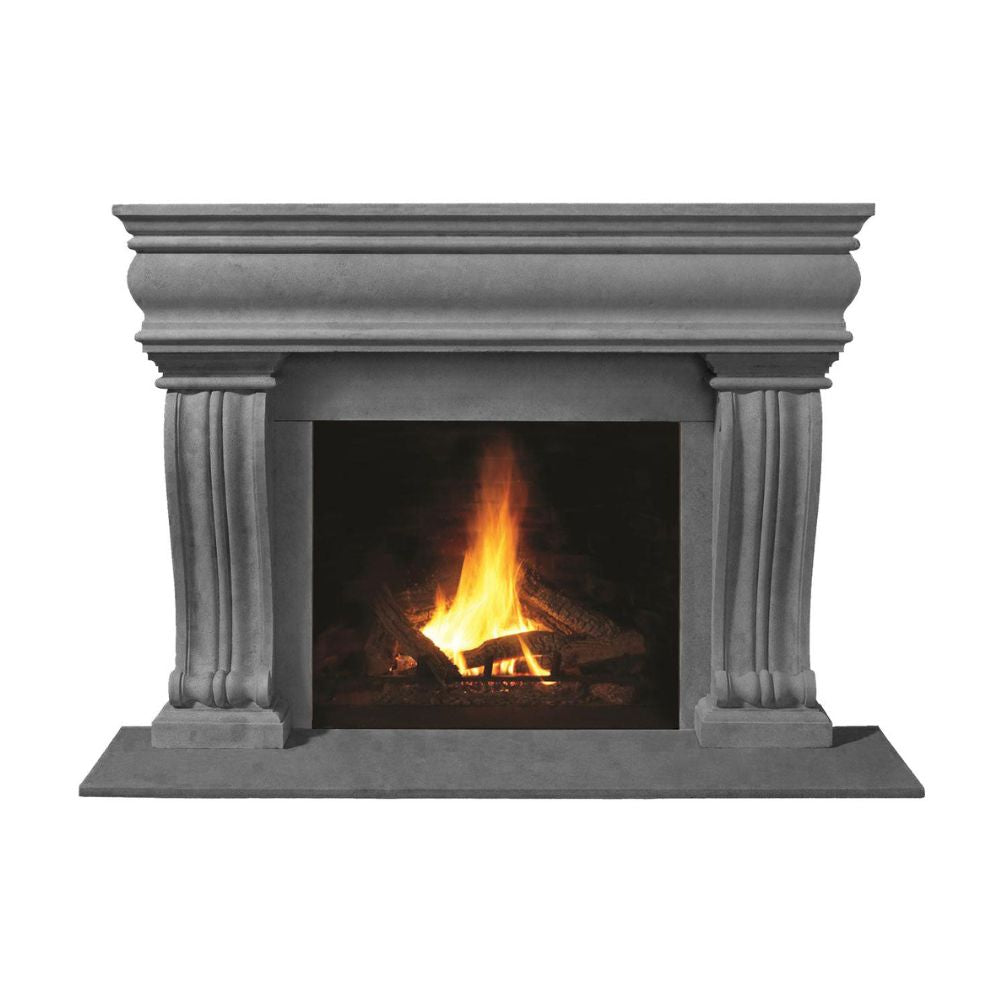 Omega 1106.536 GS 74-Inch Cast Stone Fireplace Mantel Surround - Classic 3-Piece Set for Living Room & Home Decor