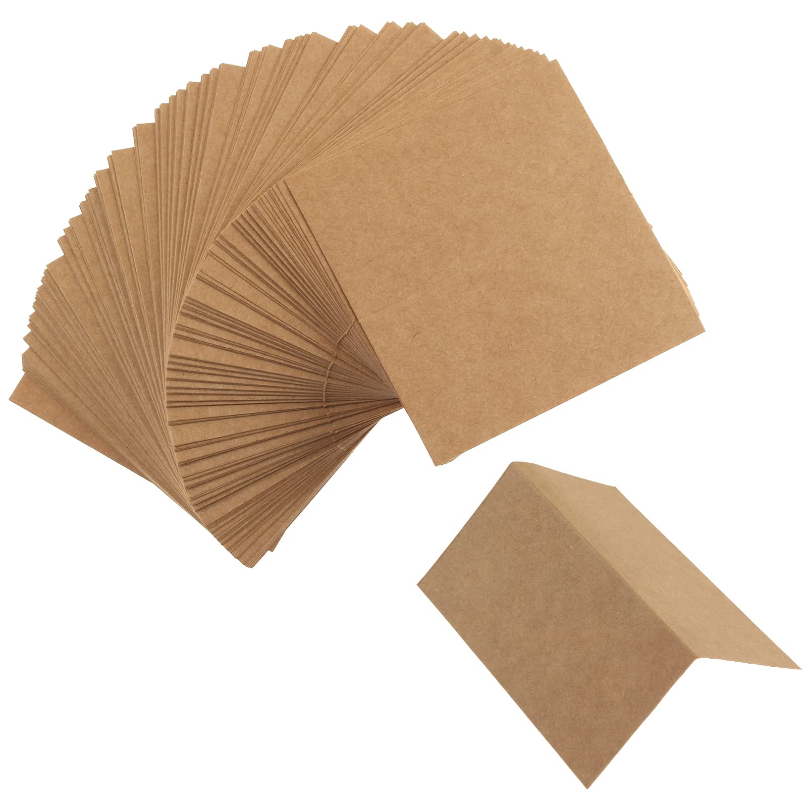 NUOMI 120 Pcs Vintage Kraft Paper Place Cards - Blank Folded Name Tags for Weddings, Dinner Parties, Banquets & Events - Elegant Table Decor & Bouquet Accents (Brown) - Perfect for Rustic, Boho & Farmhouse Wedding Decorations