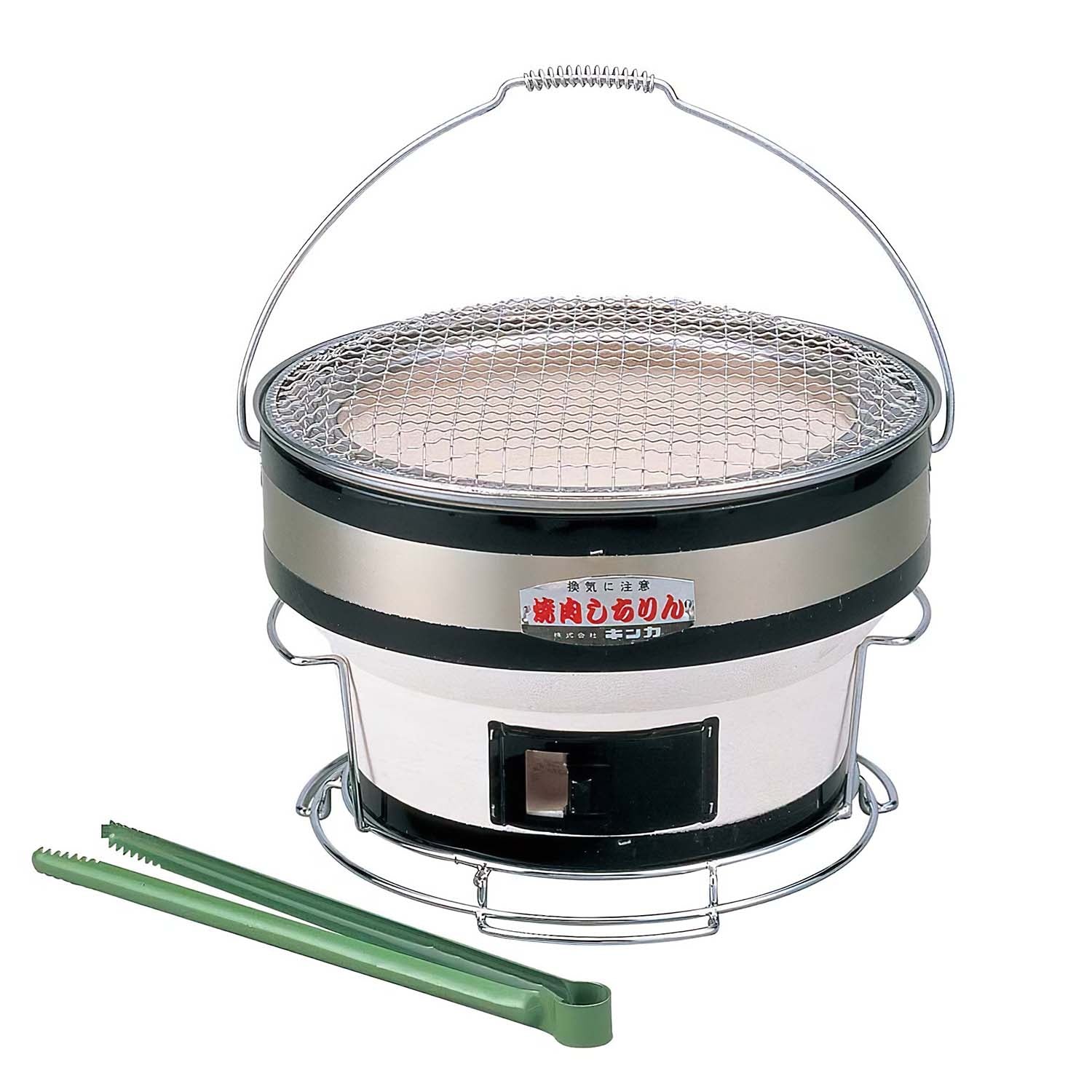 Premium Kinka Charcoal Shichirin Grill with Stand - Portable Japanese BBQ Grill for Outdoor Cooking, Camping & Backyard Parties