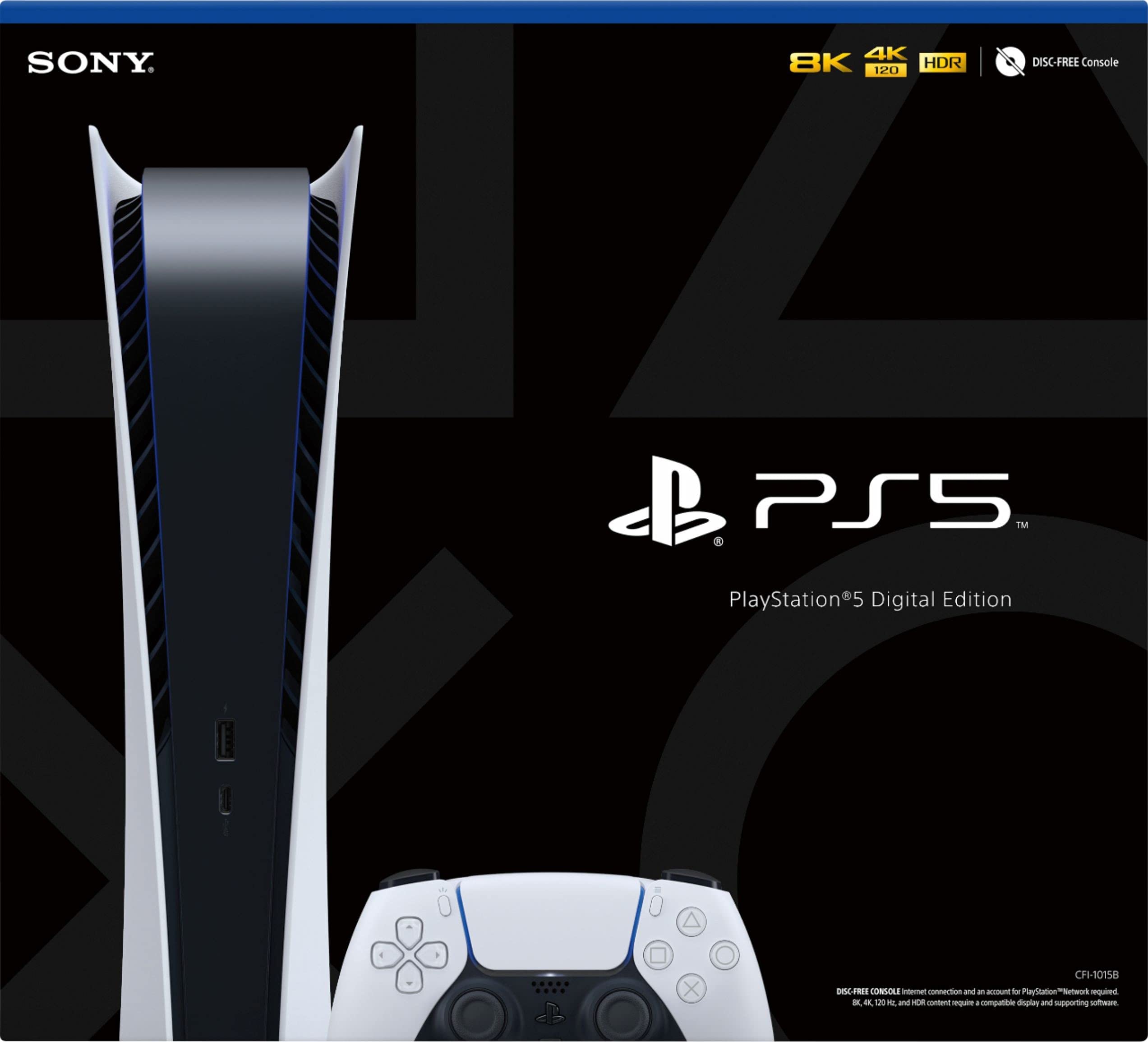 Renewed PlayStation 5 Digital Edition Console - 4K UHD Gaming, 825GB SSD, Ultra-High Speed HDMI | Perfect for Home Entertainment & Next-Gen Gaming Experience