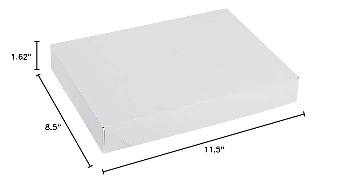 SSWBasics 11.5 x 8.5 x 1.625 Inch White Apparel Boxes - Case of 100 | Perfect for Clothing, Gift Packaging & Retail Display