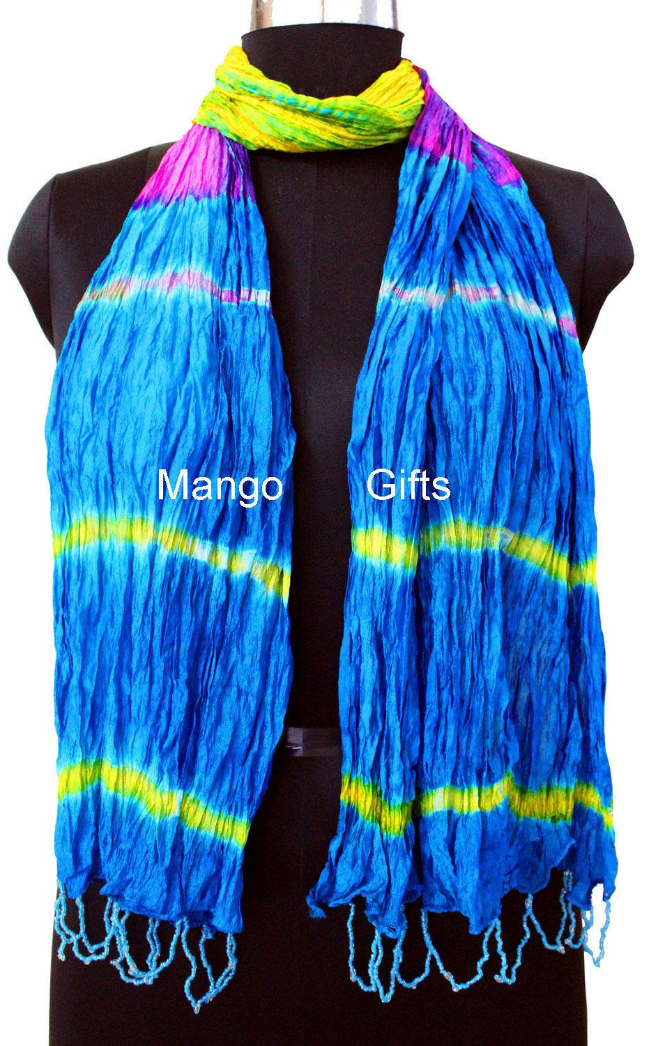 10-Piece Women's Tie-Dye Chiffon Scarves Set - Multicolor Bohemian Dupatta, Bandana & Fashion Accessories for Hippie, Gypsy & Boho Style | Perfect for Festivals, Beach Outfits & Layered Looks