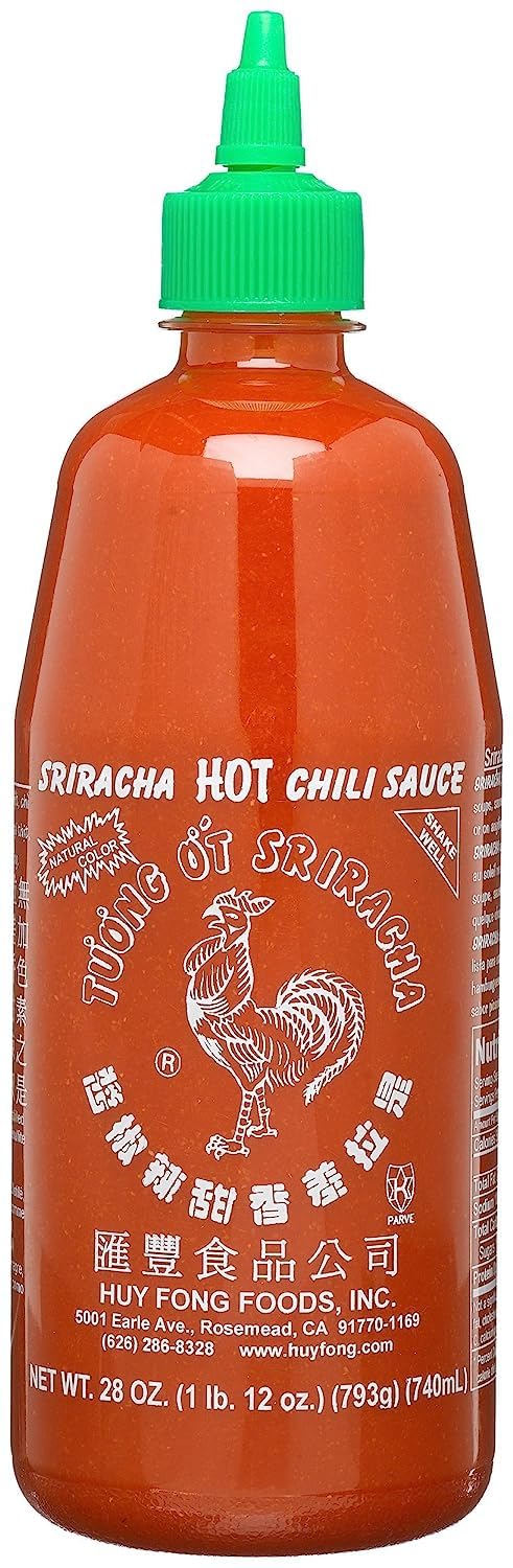 Huy Fong Sriracha Hot Chili Sauce - 28 Oz (1 Pack) - Perfect for Asian Cuisine, Burgers, and Spicy Food Lovers