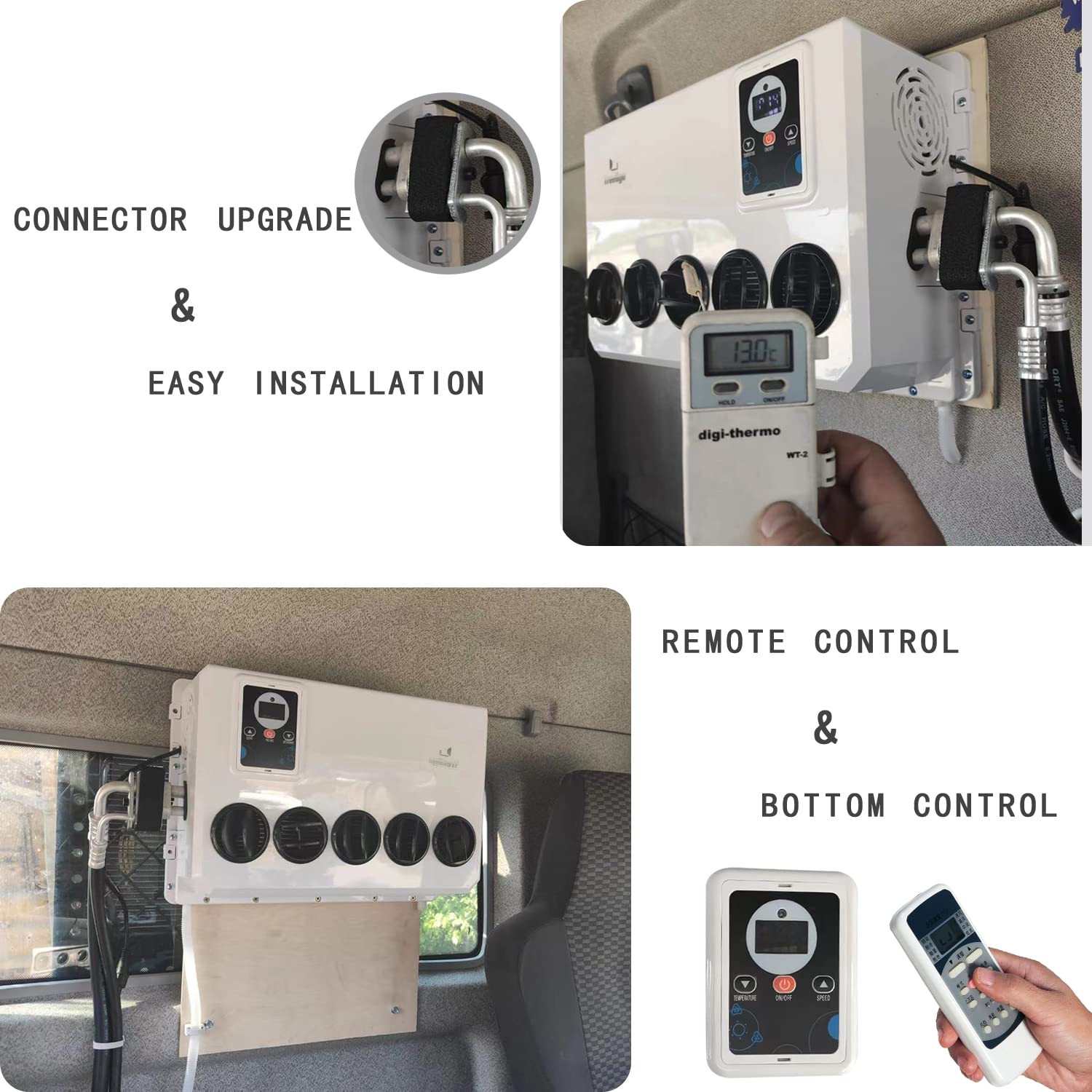 12V DC RV Truck Air Conditioner Unit - Intelligent Inverter Parking AC with Quiet Cooling for Campers & Vehicles - Perfect for Road Trips & Outdoor Adventures (White)