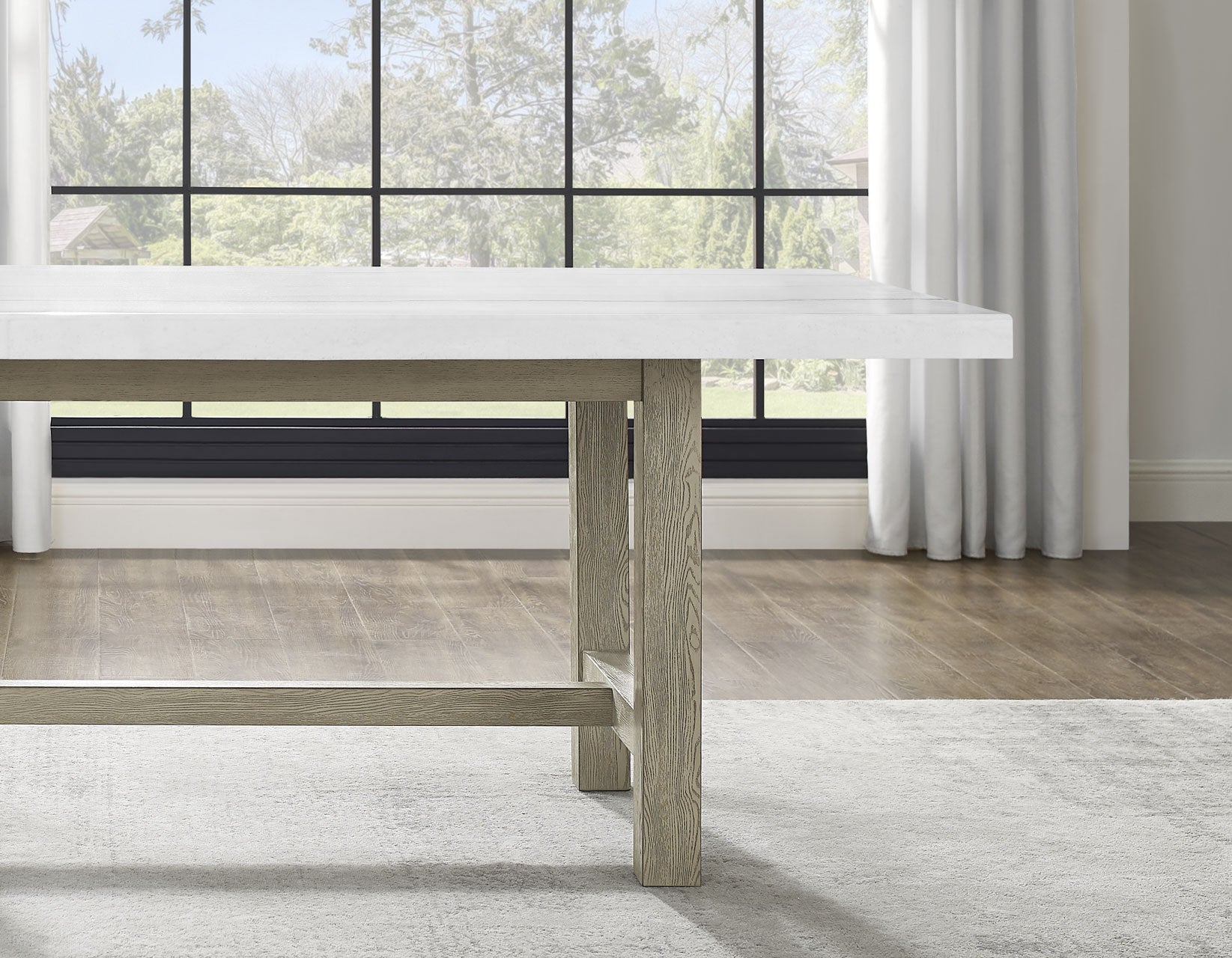 Modern Rectangle Marble Top Dining Table - 6 Seater Solid Wood Base Kitchen Table for Dining Room, Living Room & Small Spaces - Elegant Home Decor & Dinner Party Furniture