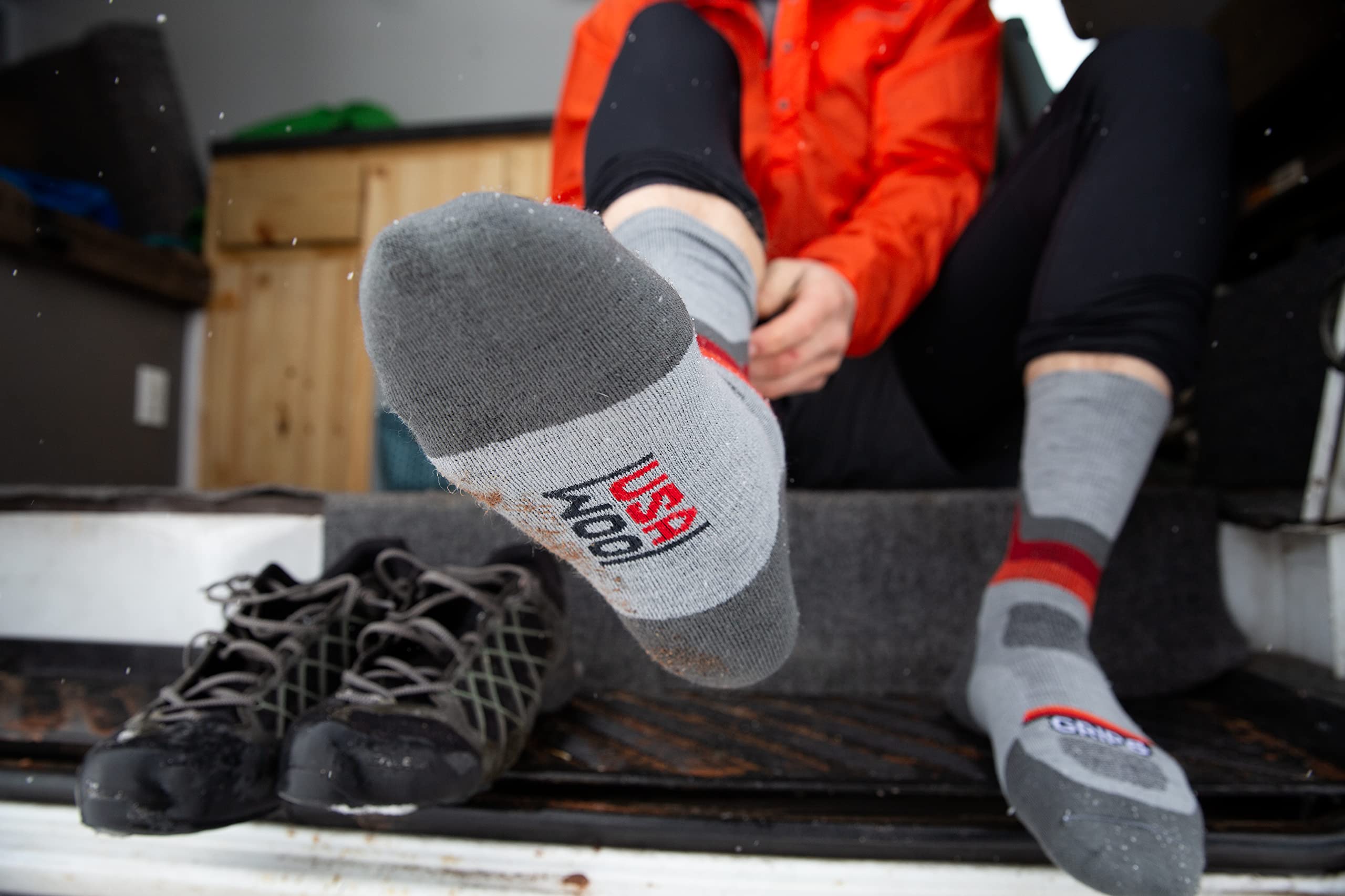 GRIP6 Merino Wool Socks - USA Made Hiking Socks for Men & Women - Outdoor & Travel