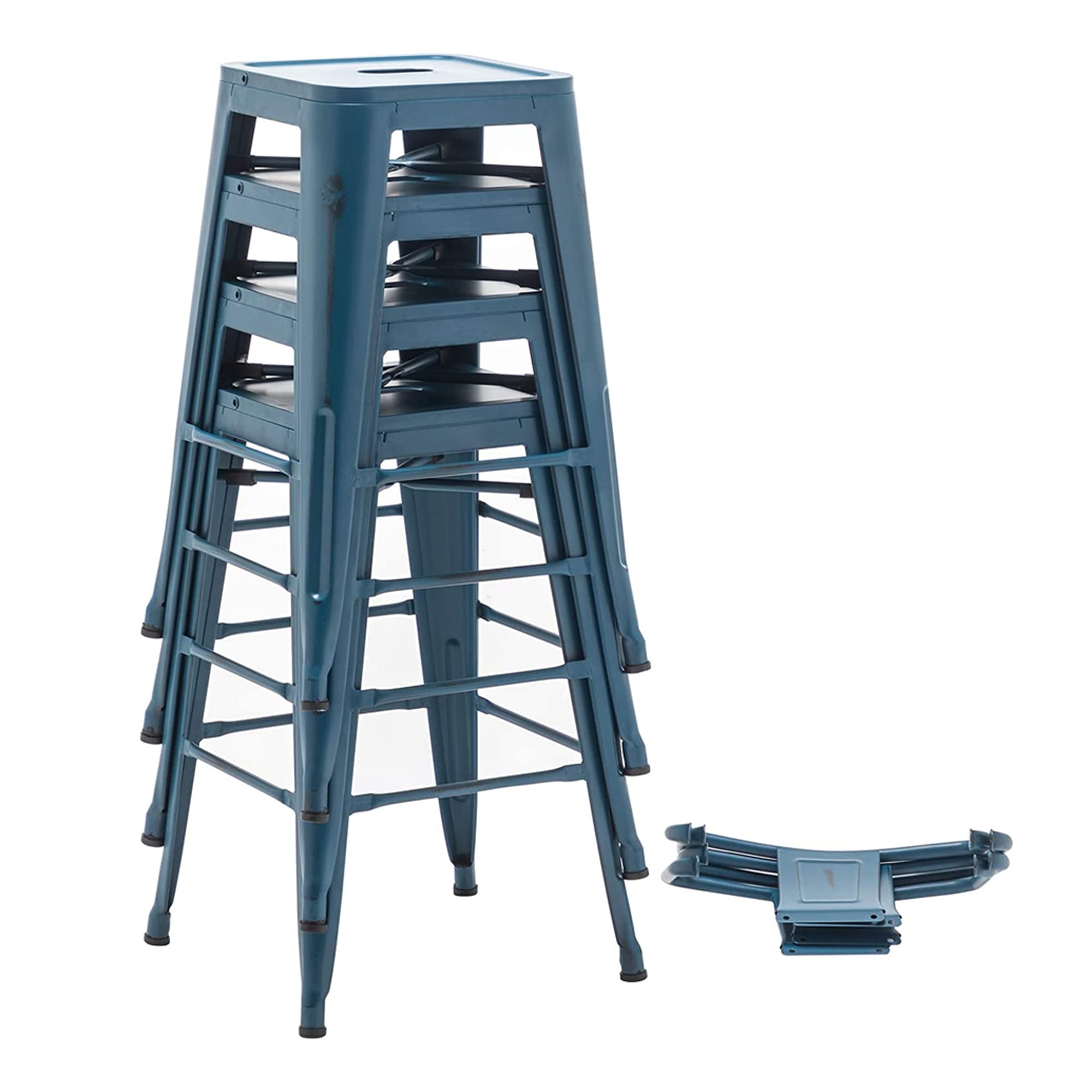 Industrial Metal Bar Stools Set of 4 - 24