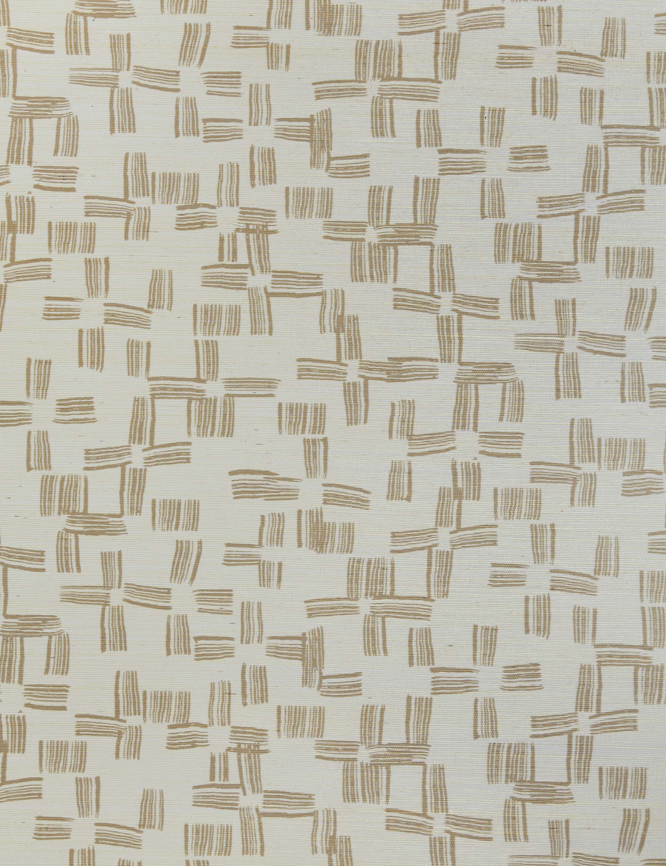 Crossmarks Grasscloth Wallpaper by Élan Byrd Swatch - Ivory Textured Wall Covering for Living Room, Bedroom & Office Decor