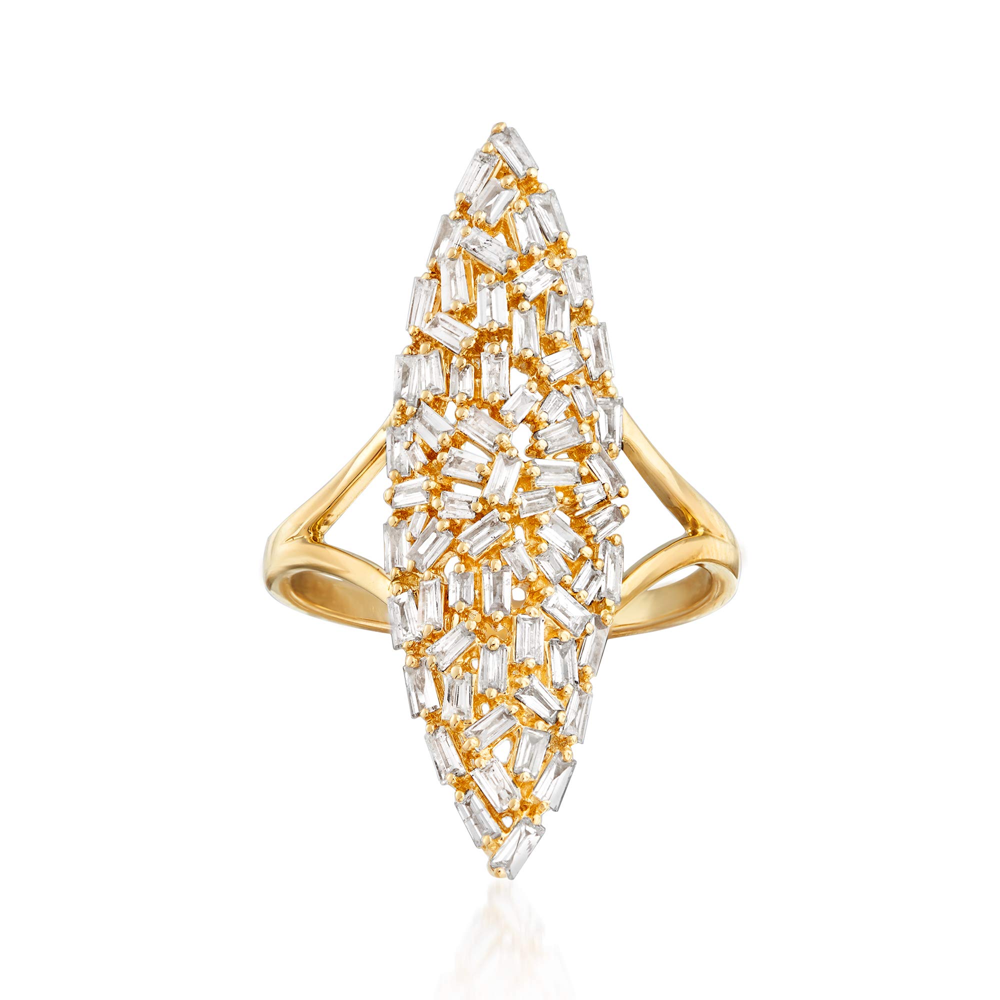 Ross-Simons 0.85 Carat Total Weight Diamond Cluster Ring in 14K Yellow Gold - Perfect for Engagement, Anniversary & Special Occasion Gifts