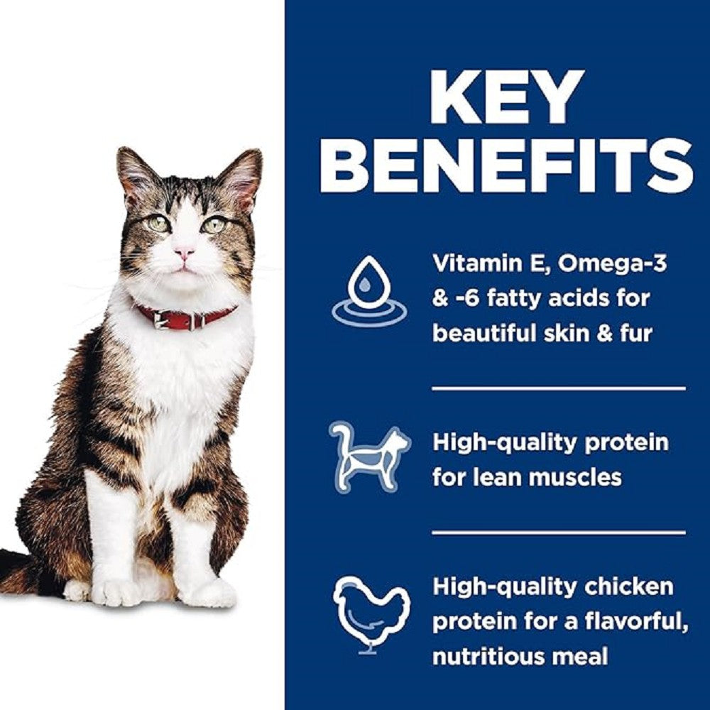Science Diet Hairball Control Chicken Recipe Dry Cat Food for Adult Cats - Helps Reduce Hairballs & Supports Healthy Digestion - Perfect for Indoor Cats & Long-Haired Breeds