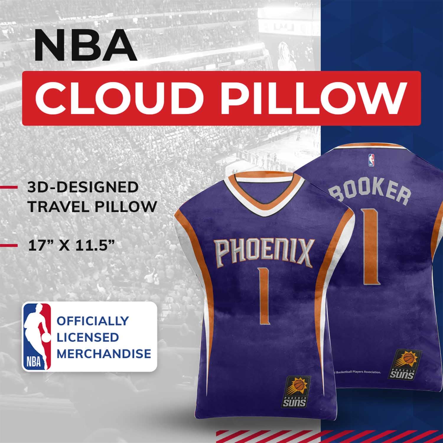 Devin Booker NBA Jersey Cloud Pillow - Phoenix Suns Purple Basketball Bedding Accessories for Fans | Perfect for Game Nights, Home Decor & Sports Gifts