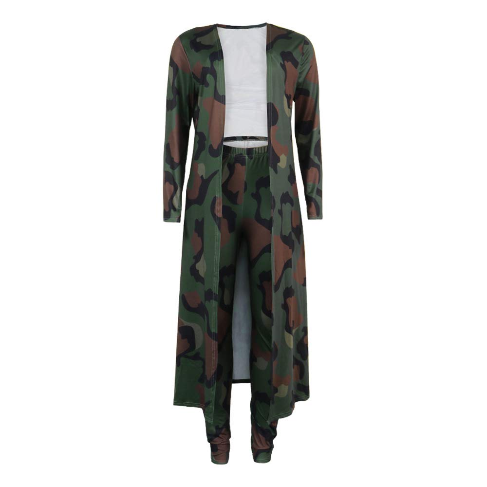 Women's Printed Long Cardigan 2-Piece Outfit Set with Long Sleeve Coat & Trousers | Stylish Fall/Winter Fashion for Work, Date Night & Casual Wear