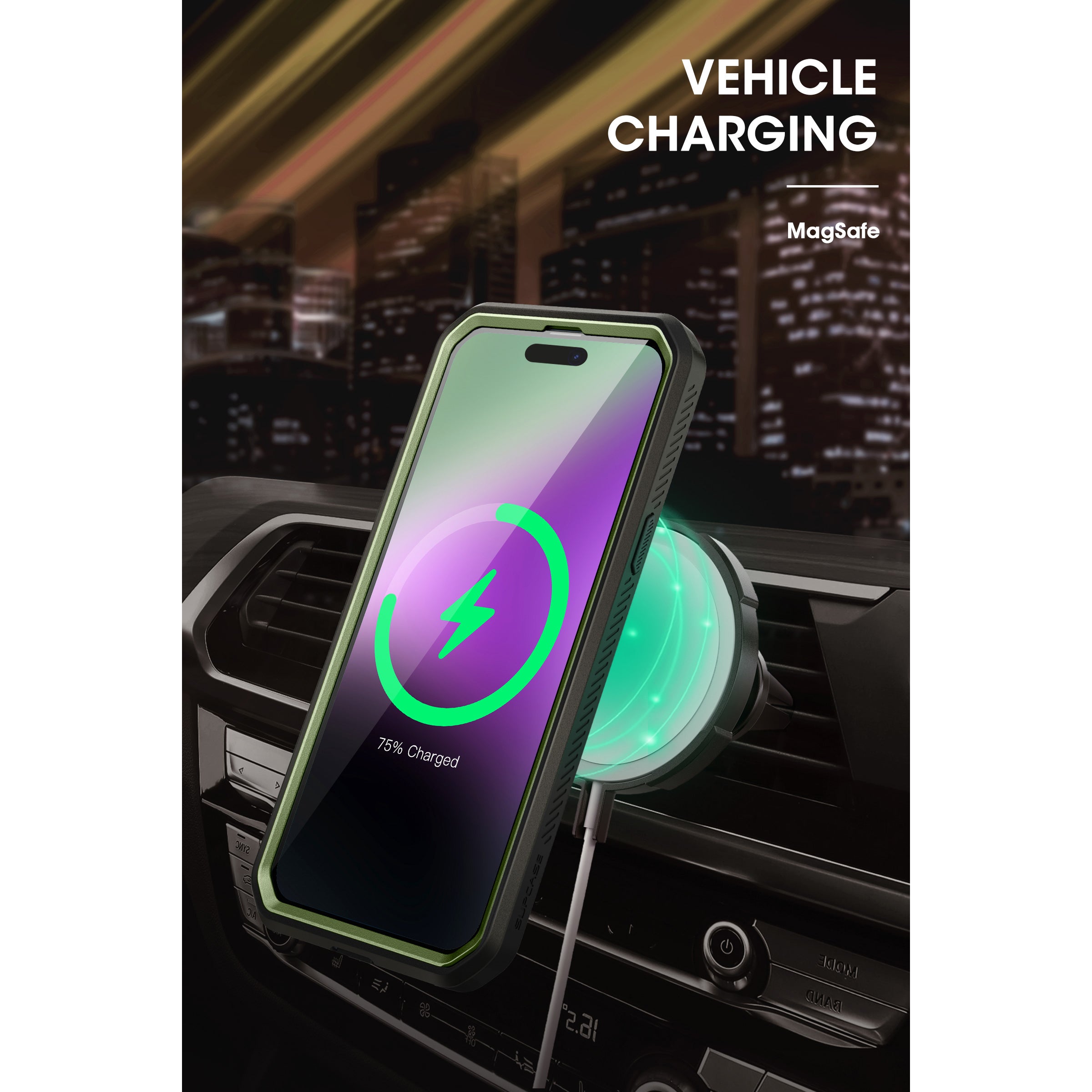 iPhone 15 6.1 Inch Unicorn Beetle Pro Mag Rugged Case - Heavy Duty Protection with Magnetic Mount, Dark Green | Perfect for Outdoor Adventures, Construction Work & Extreme Sports