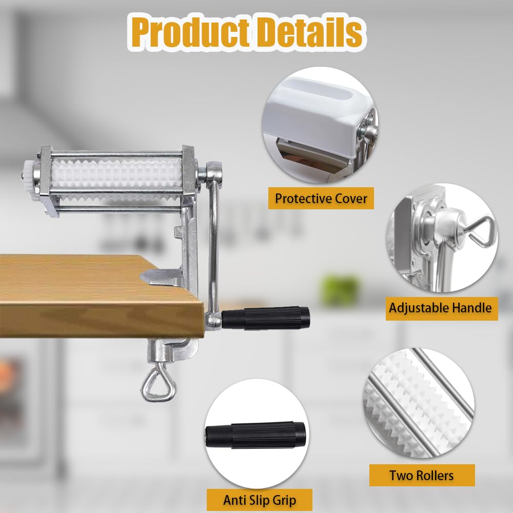 Premium Heavy Duty Manual Meat Tenderizer Tool - Steak Flattener & Cuber for Beef, Chicken & Poultry - Clamp-on Kitchen Tenderizing Machine for Juicier Meals - Perfect for Grilling, BBQ & Home Cooking