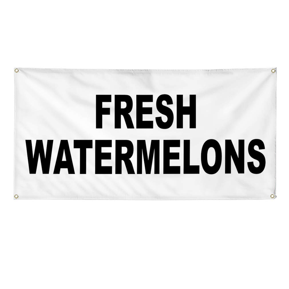 Watermelon Vinyl Banner - 24x48 Inches, Weatherproof Outdoor Sign with 4 Grommets for Restaurants, Food Trucks, Bars & Yard Decor | Durable Industrial-Grade Material