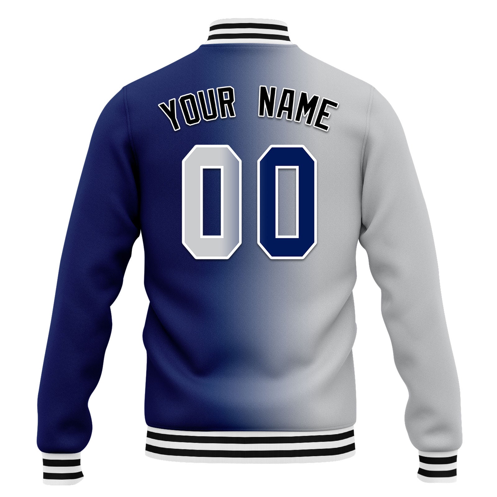 Custom Gradient Fashion Bomber Jacket - Full Snap Varsity Letterman Personalized Coat for Men & Women | Perfect for Casual Wear, Street Style & School Events (FZ005 D028015)
