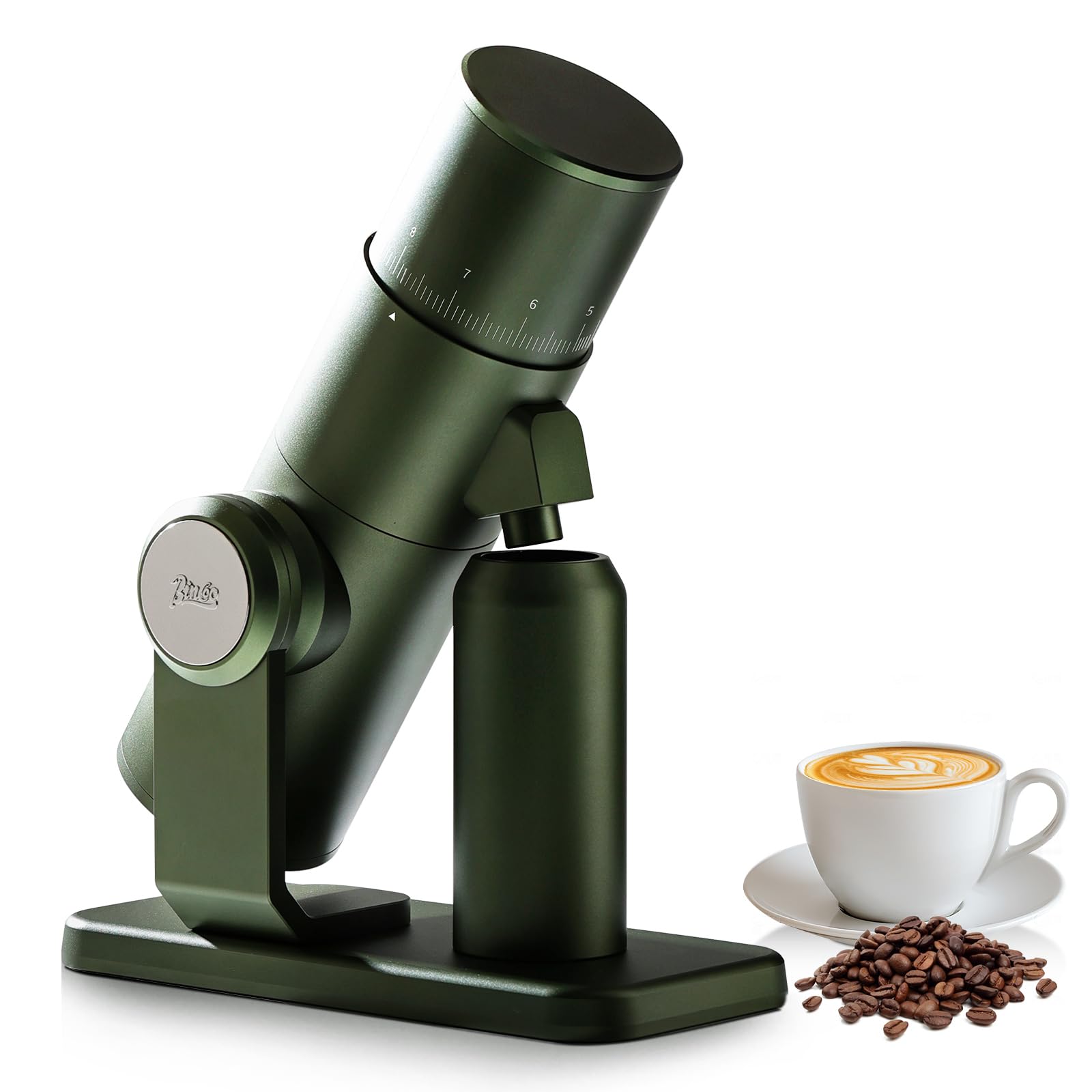 Premium Bincoo DM01 Electric Coffee Grinder - Stainless Steel Burr with Stepless Adjustment & Cleaning Brush - Perfect for Espresso, Pour Over, French Press & Home Brewing - Quiet & Powerful Coffee Bean Grinder for Fresh Ground Coffee Every Morning