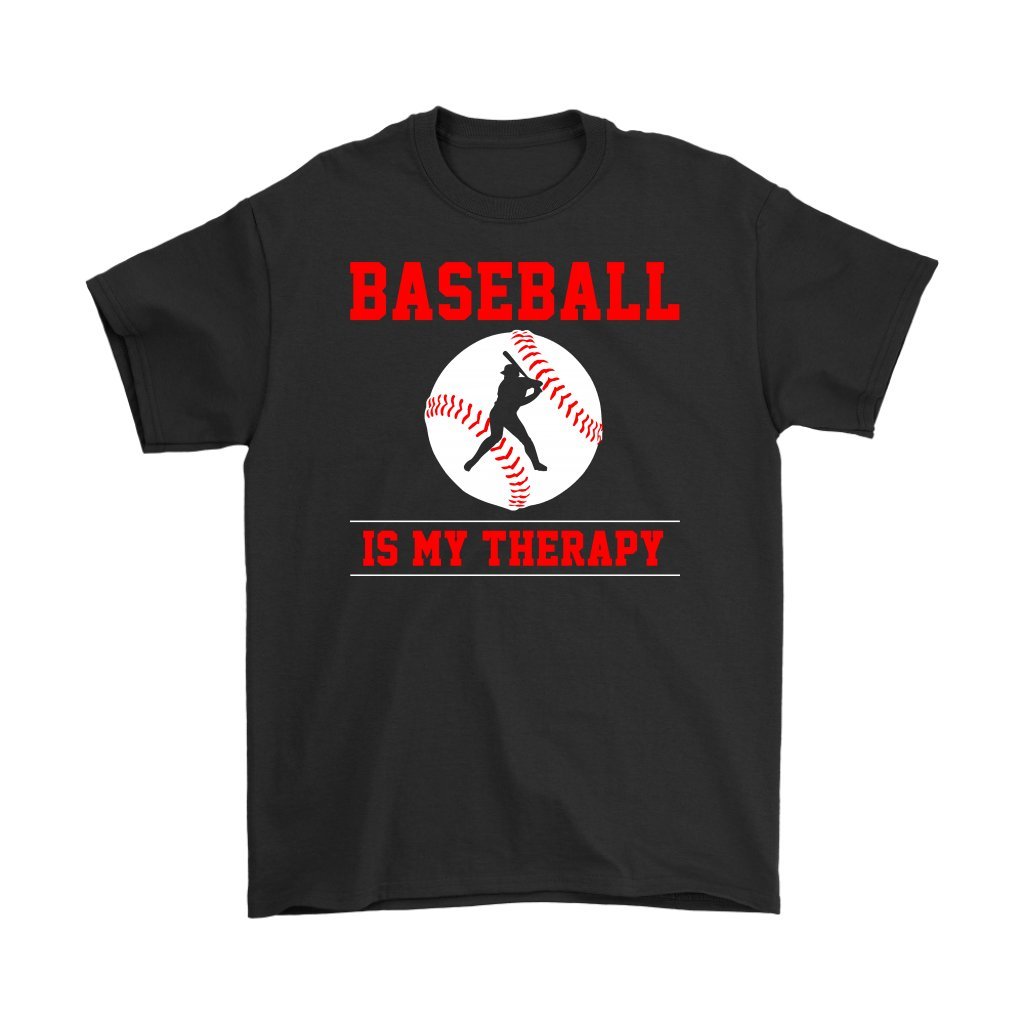 Baseball Is My Therapy T-Shirt - Funny Baseball Lover Gift for Men & Women - Comfortable Cotton Tee for Fans, Players & Coaches - Perfect for Games, Practice & Casual Wear