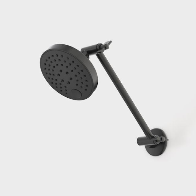 Caroma Luna Adjustable Shower Head and Arm Set - Black - High Pressure Rainfall Showerhead for Spa-Like Bathroom Experience