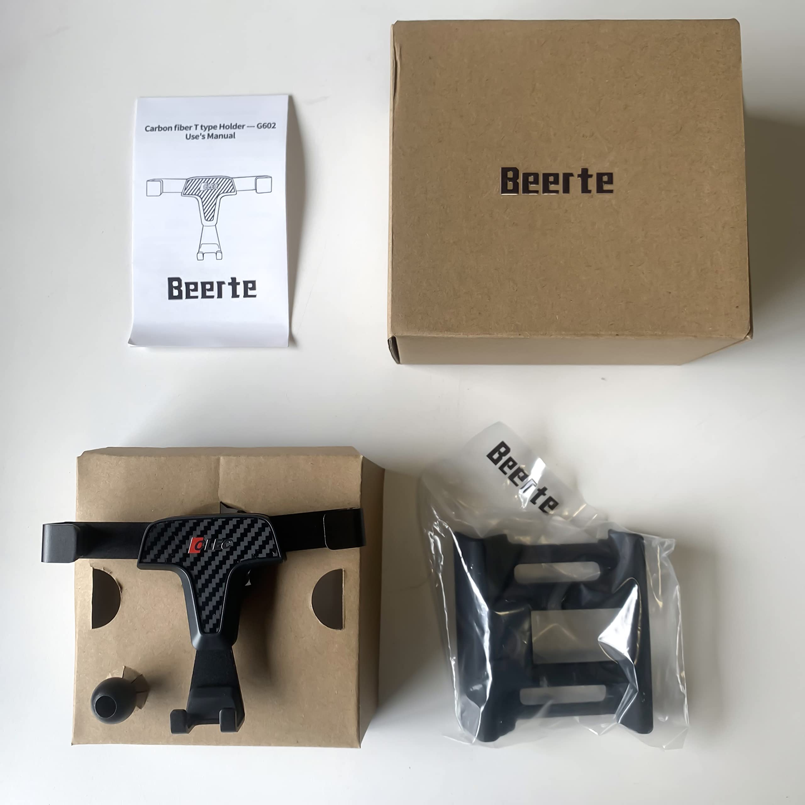BEERTE Adjustable Air Vent Phone Mount for Mazda CX-5 2017-2025 | Universal Car Dashboard Cell Phone Holder | Carbon Fiber Gravity Phone Stand for All Smartphones (4-7 inches) | Perfect for GPS Navigation & Hands-Free Driving