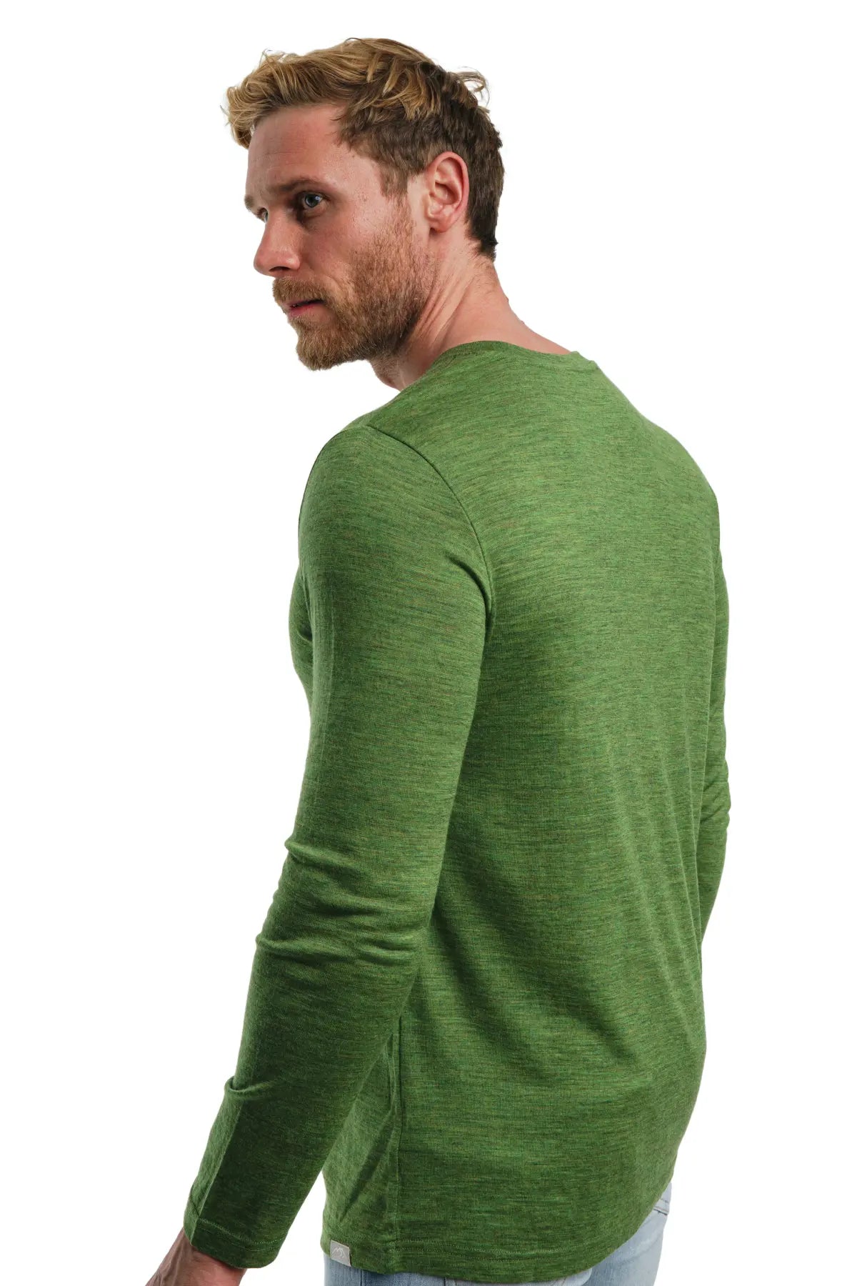 Premium Men's Merino Wool Long Sleeve Shirt - 165 GSM, Green Olive - Ideal for Hiking, Camping & Outdoor Adventures