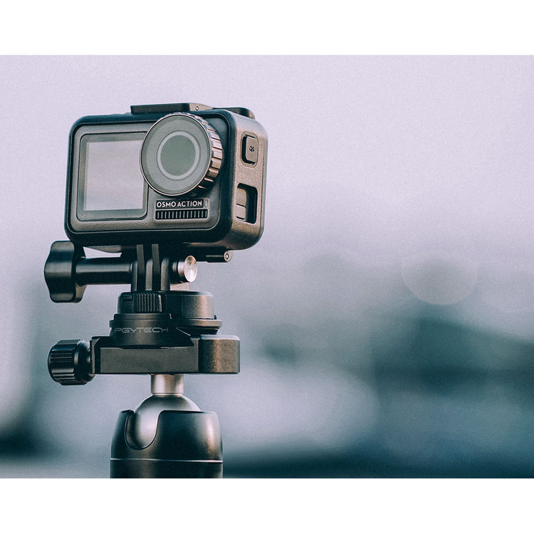 PGYTECH OSMO Action Tripod Adapter Mount - Compatible with DJI OSMO Action 3/4 Camera - Lightweight Aluminum Alloy Quick Release Plate - Perfect for Vlogging, Travel & Outdoor Adventure Photography