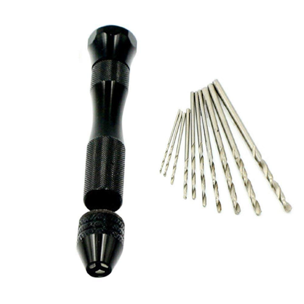 Precision Pin Vise Hand Drill Set with 11 Micro Twist Bits for Model Making & Jewelry