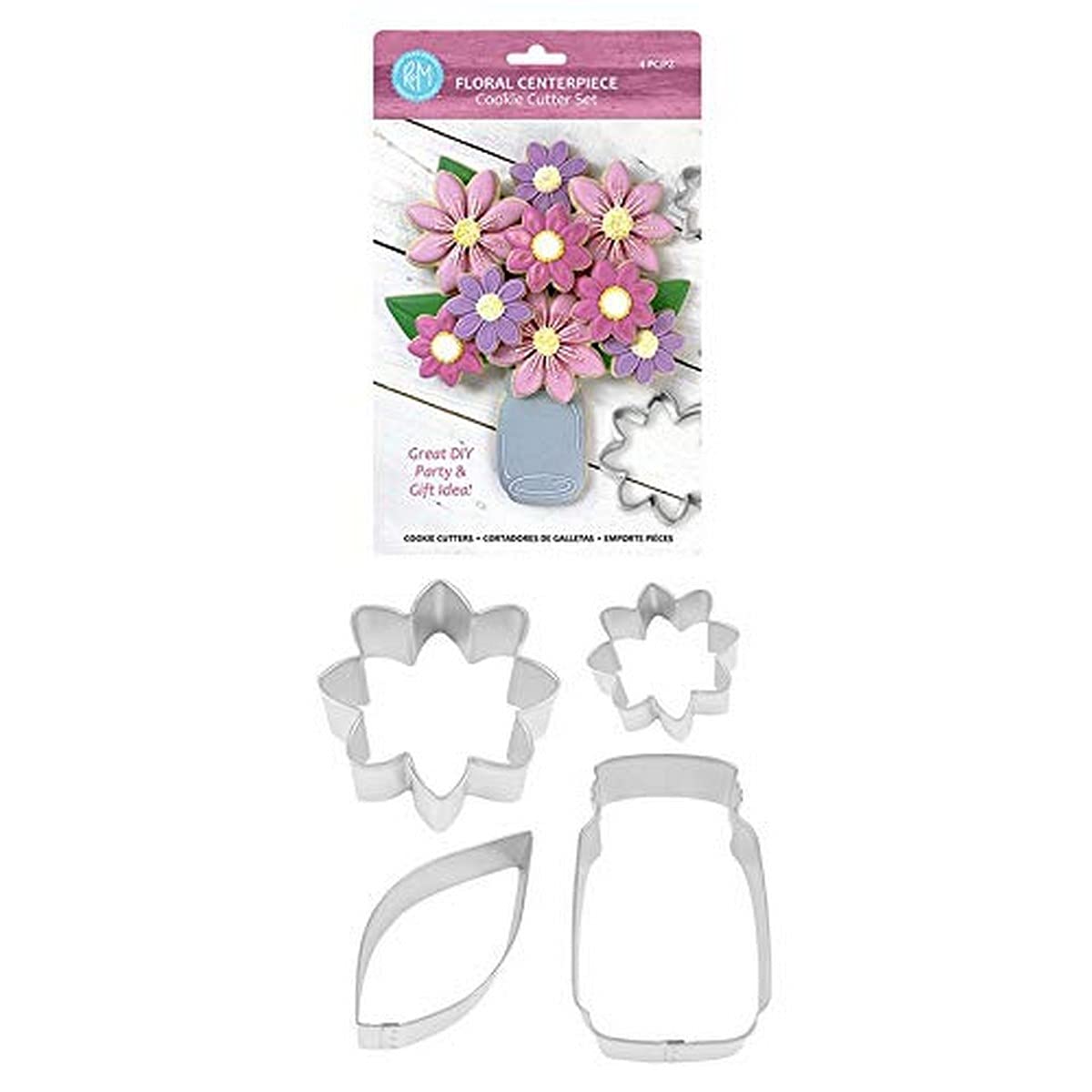 R & M International Floral Vase Cookie Cutter Set - 3D Multicolor Baking Decorations for Sugar Cookies, Cupcakes & Cake Design - Perfect for Weddings, Birthdays & Holiday Parties