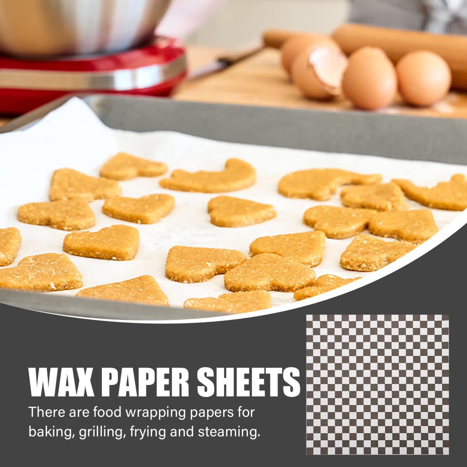 100pcs Premium Sandwich Wrapping Paper - Food Safe Burger & Snack Wraps, Basket Liners for Sandwiches, Burgers & Snacks | Perfect for Home, Restaurants, Picnics & Air Fryer/Oven Use