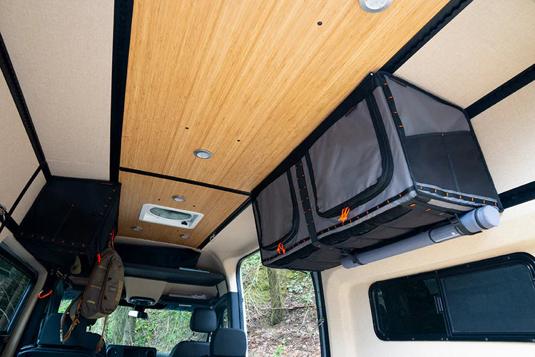 Adventure Wagon Mule Bag 2.0 Overhead Van Storage Organizer - Fits 2007+ Mercedes Sprinter & 2015+ Ford Transit Vans - Perfect for Road Trips & Camping Gear Organization