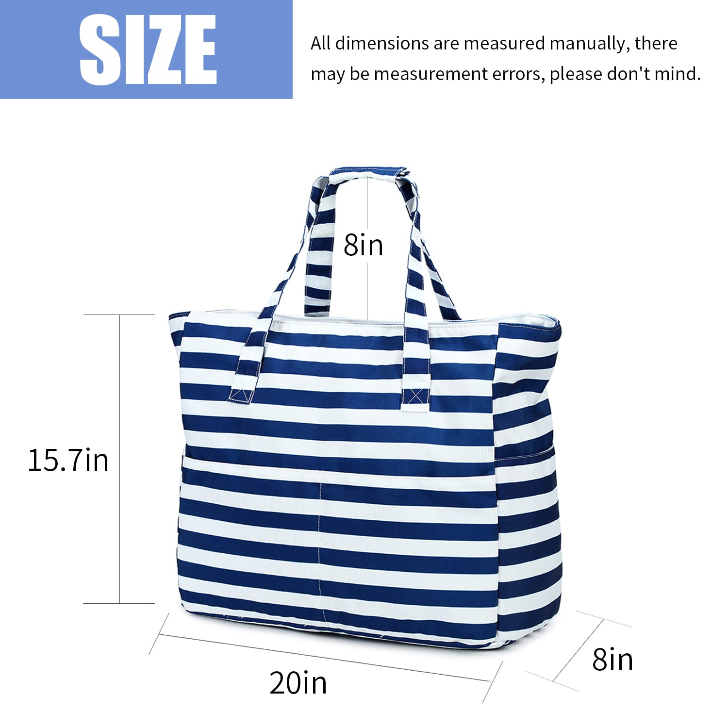 Waterproof Sandproof Large Beach Tote Bag for Women with Zipper & Wet Pocket - Durable Pool, Gym, Grocery & Travel Tote - Perfect for Beach Days, Swimming, Shopping & Vacation Essentials