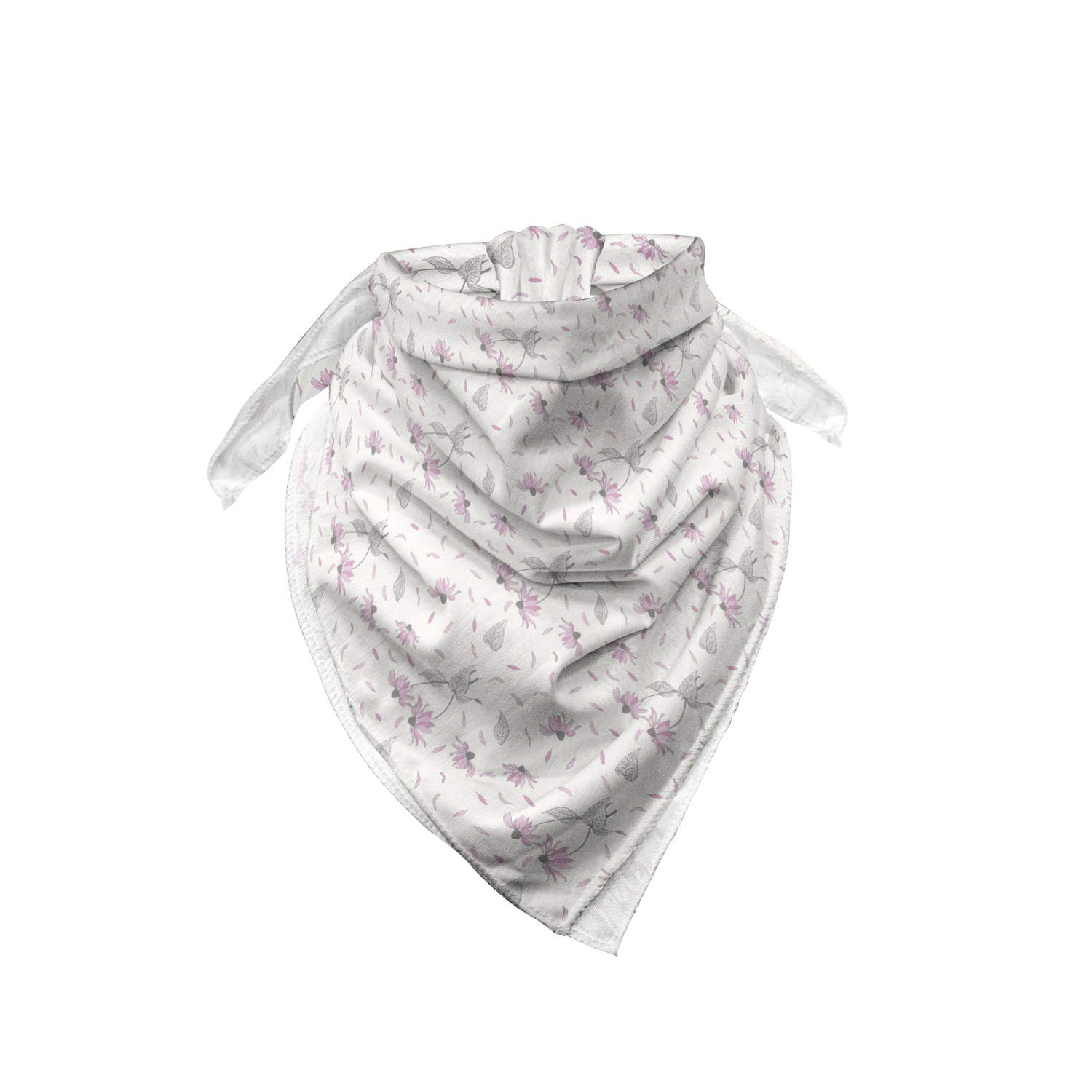 Lunarable Echinacea Unisex Bandana - Pastel Spring Love Design in Off White & Pale Pink | Fashion Accessory for Outdoor Activities, Music Festivals & Casual Wear
