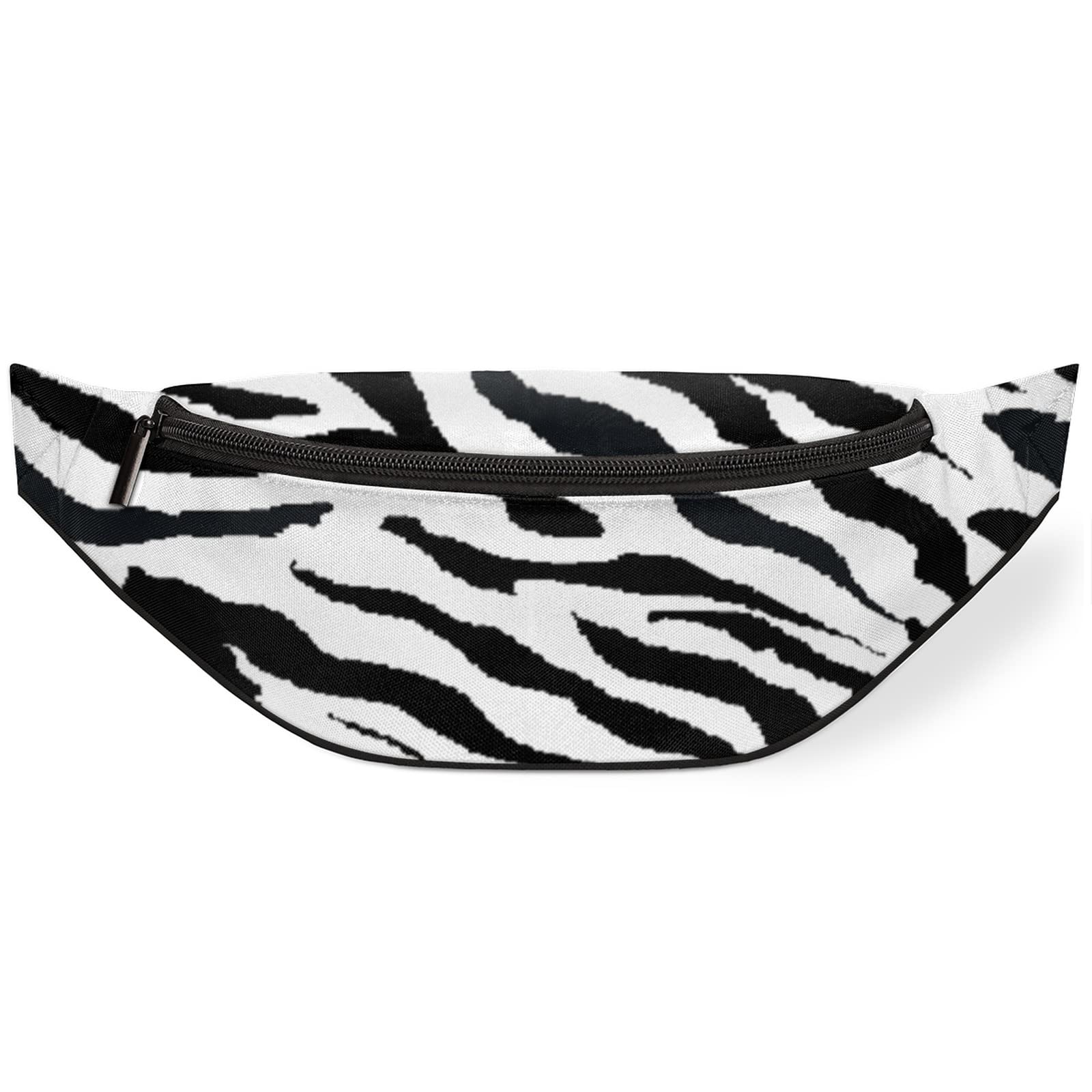 Zebra Print Running Fanny Pack for Men & Women - Sport Waist Pack with Zipper for Hiking, Cycling, Gym & Travel - Durable Animal Print Belt Bag for Fitness & Outdoor Activities