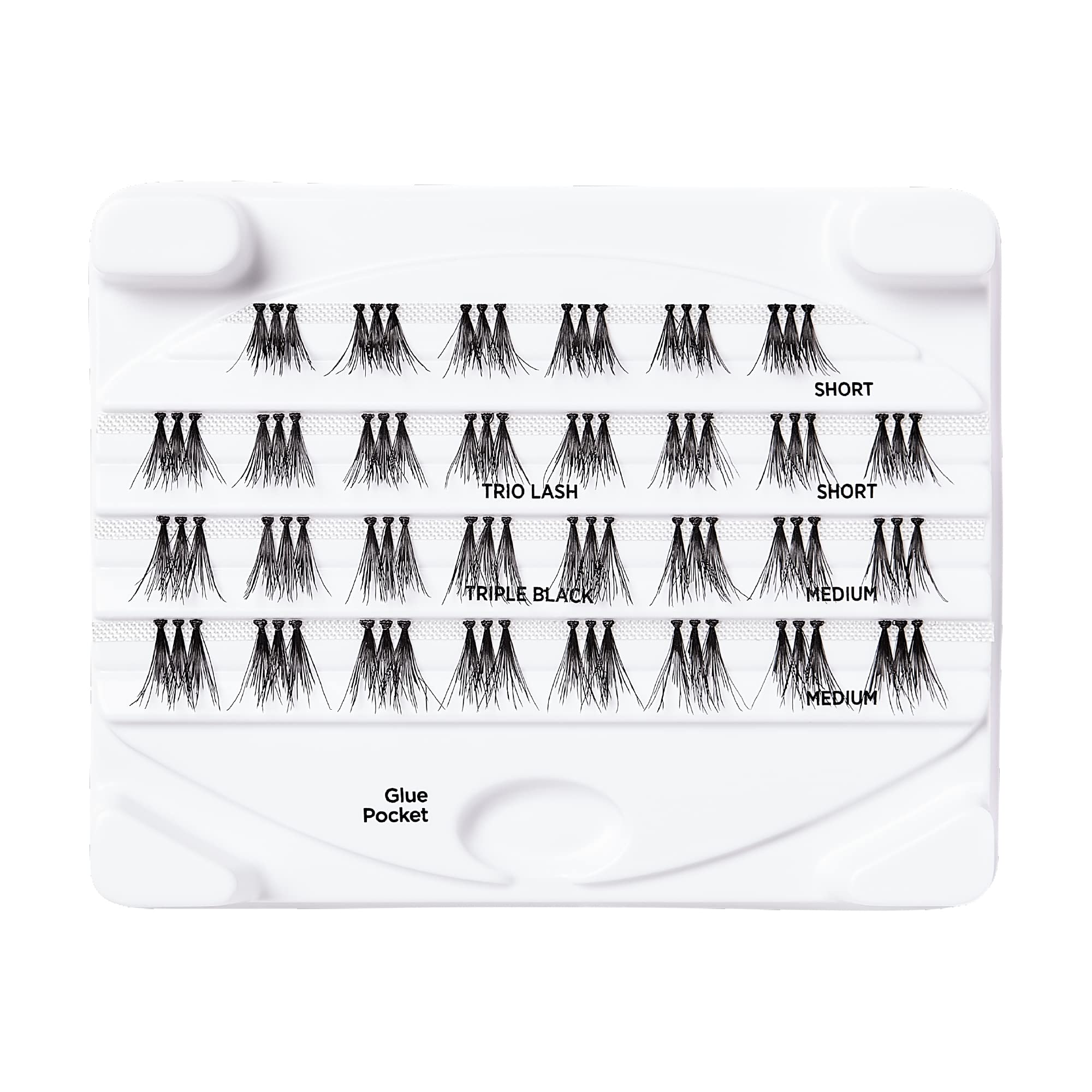 iENVY False Eyelashes Triple Black Knotted Individual Lashes - 3X Volume Reusable Eyelash Clusters (S/M) for Dramatic Eye Makeup | Perfect for Weddings, Parties & Special Occasions