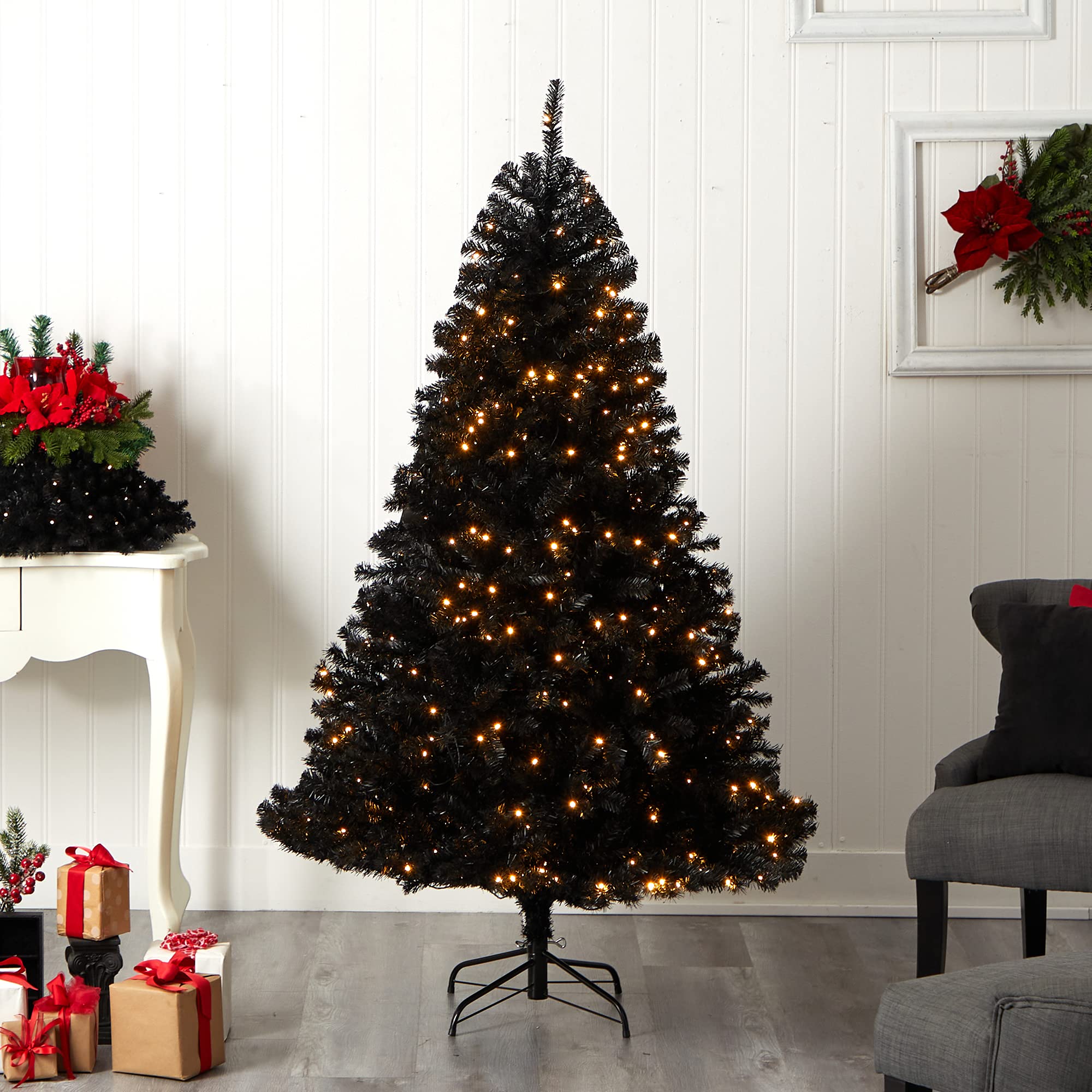 Nearly Natural 6ft Pre-Lit Artificial Christmas Tree with 400 Clear LED Lights & 1036 Tips - Perfect for Home, Office & Holiday Decorations