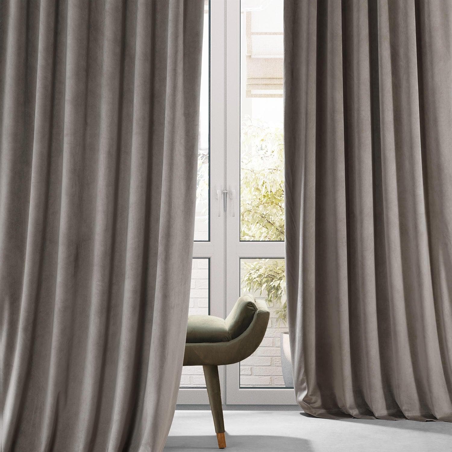 Luxury Taupe Signature Plush Velvet Blackout Curtains for Bedroom & Living Room - Noise Reducing, Thermal Insulated, Hotel Style Drapes for Home Decor & Sleep Comfort