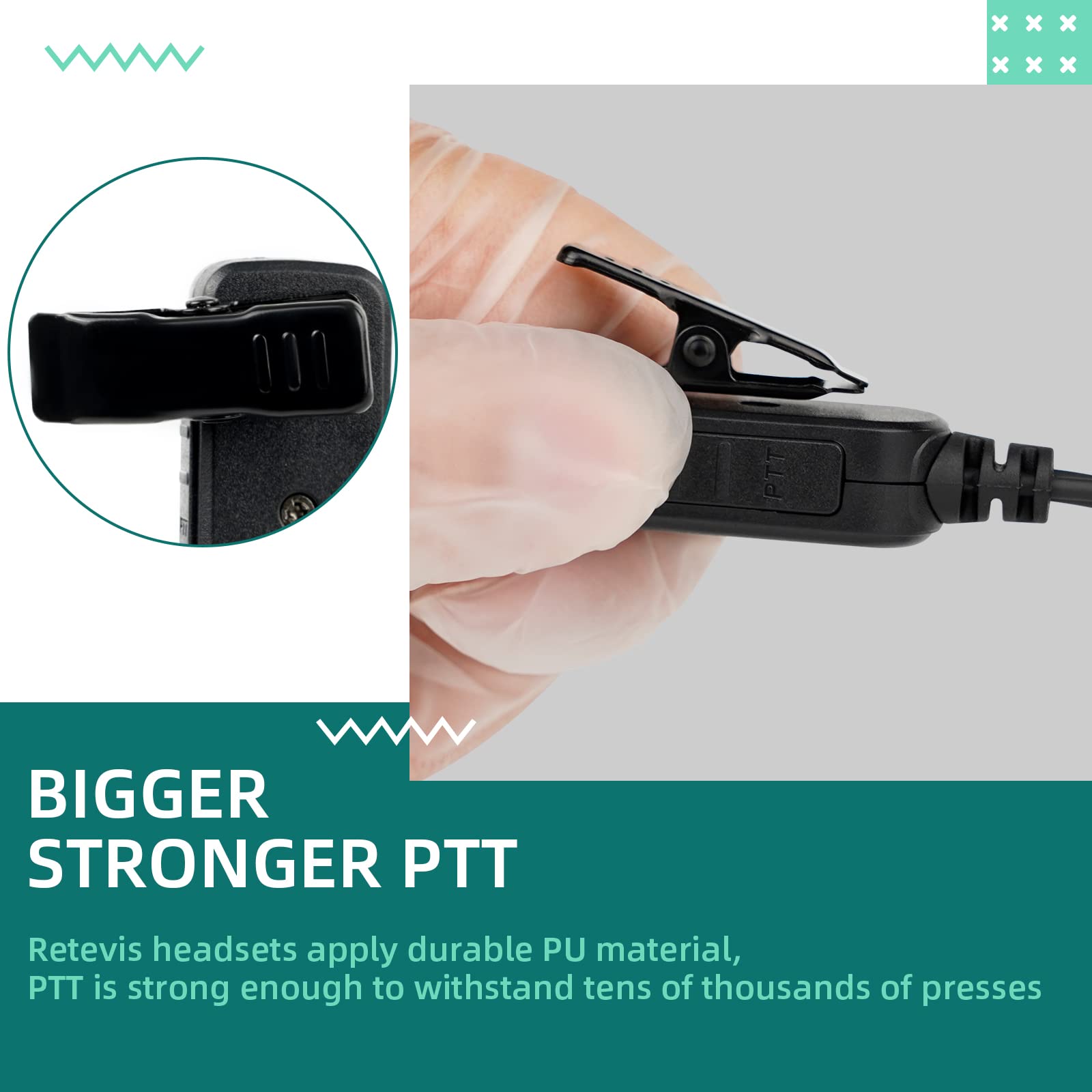 Retevis Hands-Free Walkie-Talkie Earpiece with Acoustic Tube & VOX - 2 Pin Connector - Compatible with RT22 RT68 RT21 H-777 RT86 RT27 RB45 Pxton SAMCOM Two-Way Radios - Security Radio Earpiece (4 Pack) - Ideal for Security Guards, Construction Workers & Event Staff