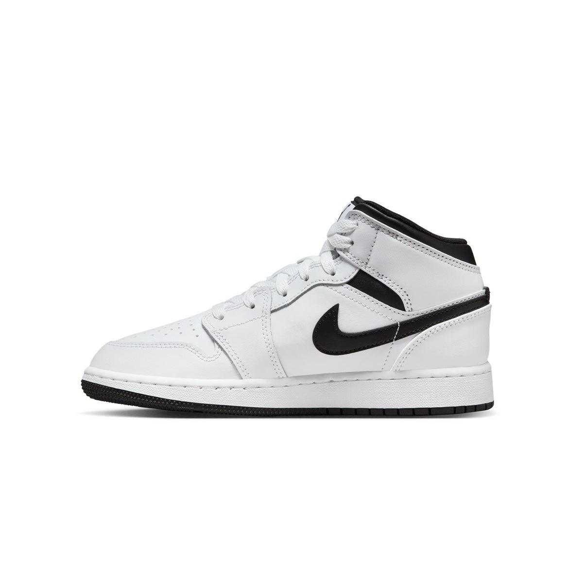 Kids Air Jordan 1 Mid Sneakers - White Basketball Shoes for Boys & Girls - Perfect for School, Sports & Casual Wear