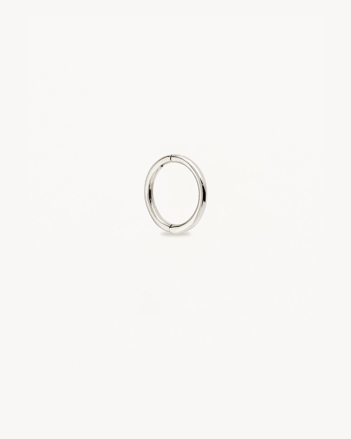 14K Solid White Gold Sleeper Hoop Earrings 8mm - Hypoallergenic & Tarnish-Free for Sensitive Ears | Perfect for Everyday Wear, Gifts & Special Occasions